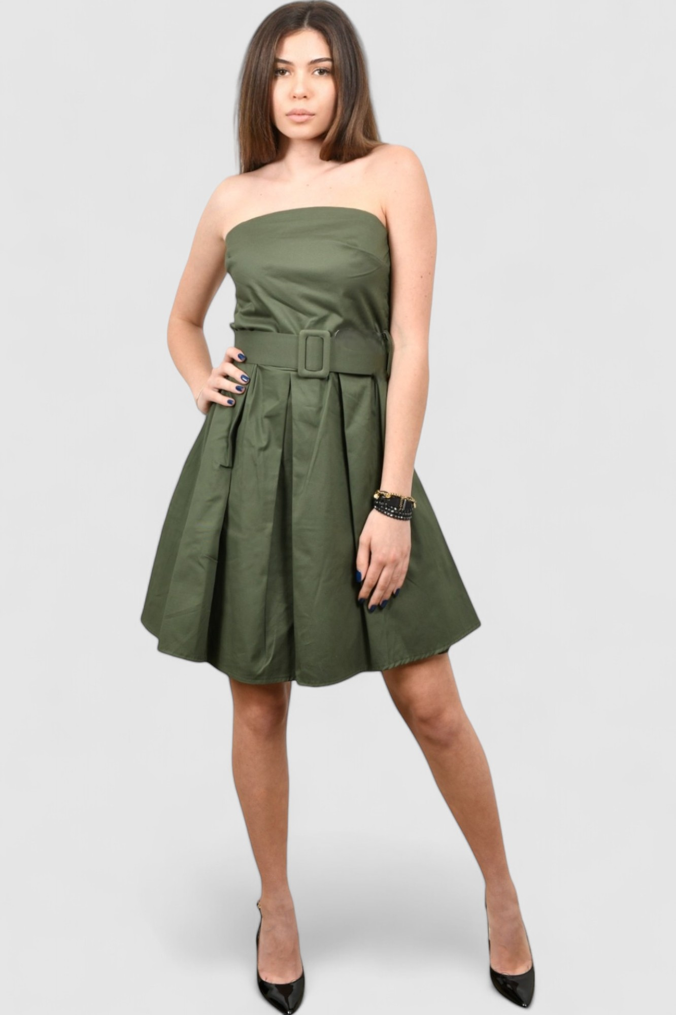 Ženska zelena koktel haljina Daniela Military