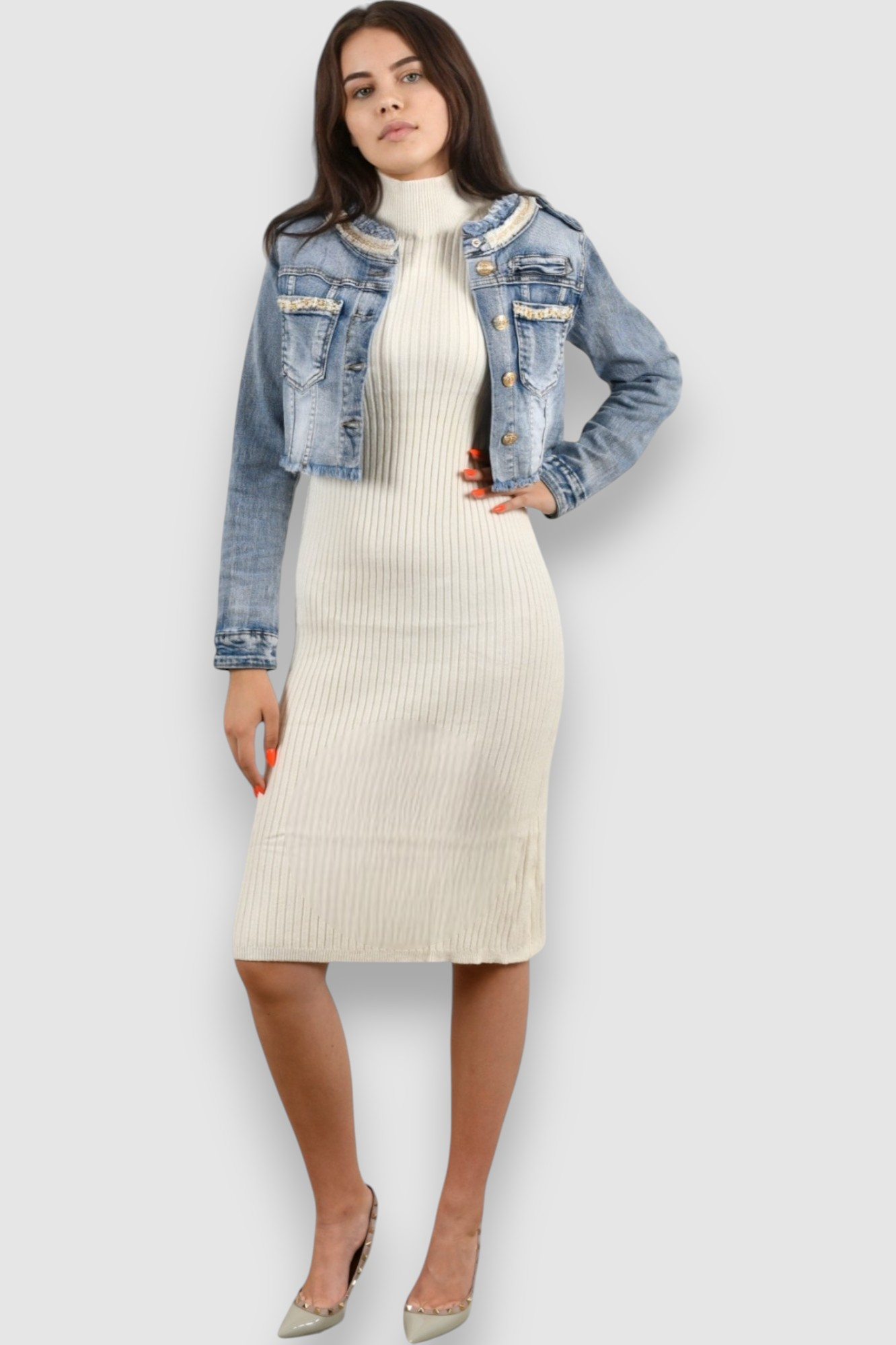 Ženska bež svakodnevna haljina Natalie