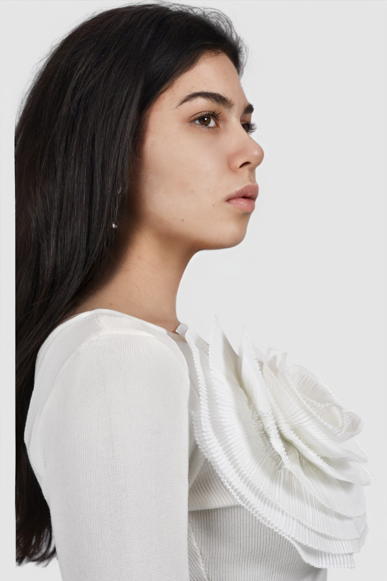 Ženska bijela majica dugi rukav Elena