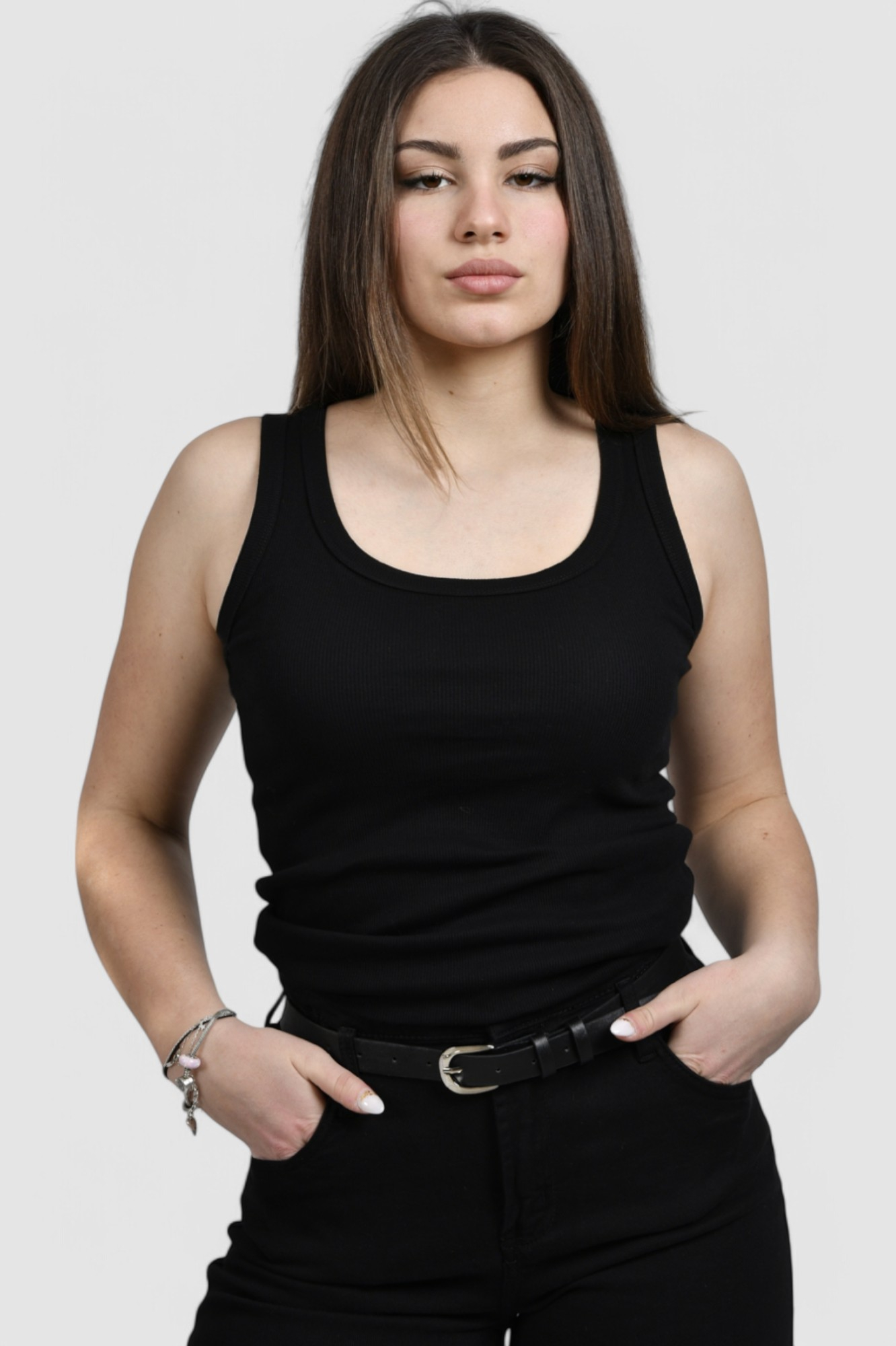 Ženska crna majica bez rukava Lorelei