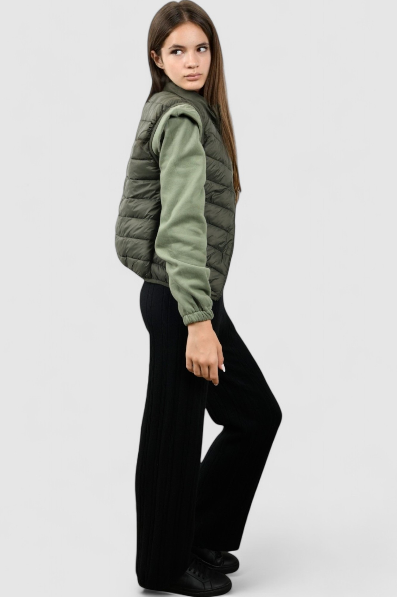 Ženski zeleni kratki prsluk Felicity