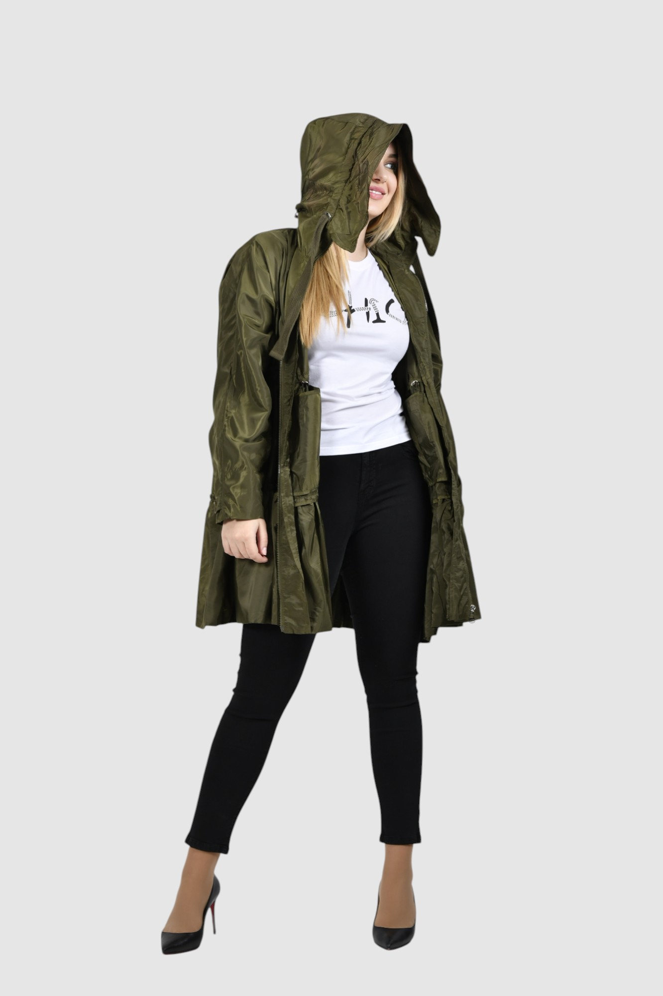 Ženska zelena duga jakna Noa