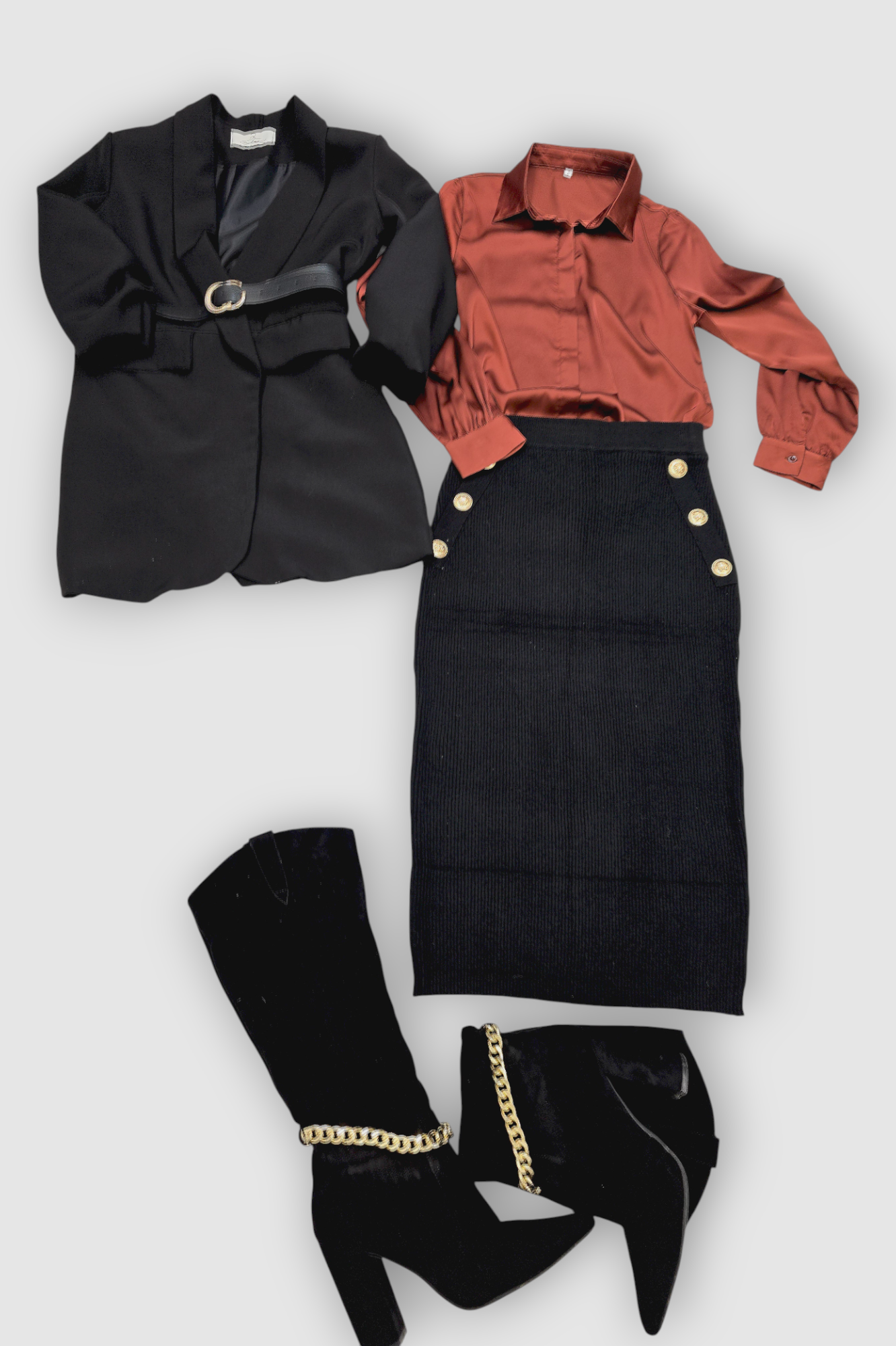 Ženska satenska košulja Fianna u bakreno smeđoj boji s diskretnim sjajem i klasičnim krojem