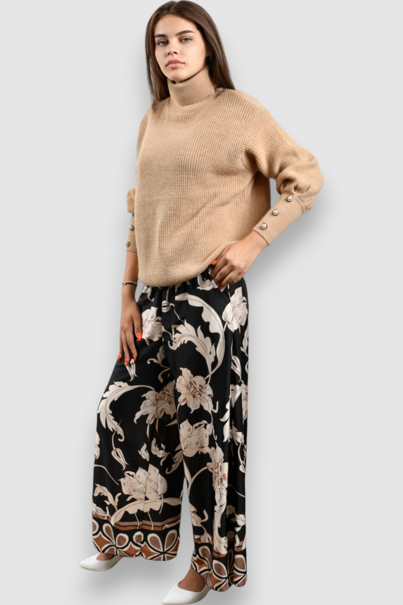 Ženski smeđi topliji džemper Horizon