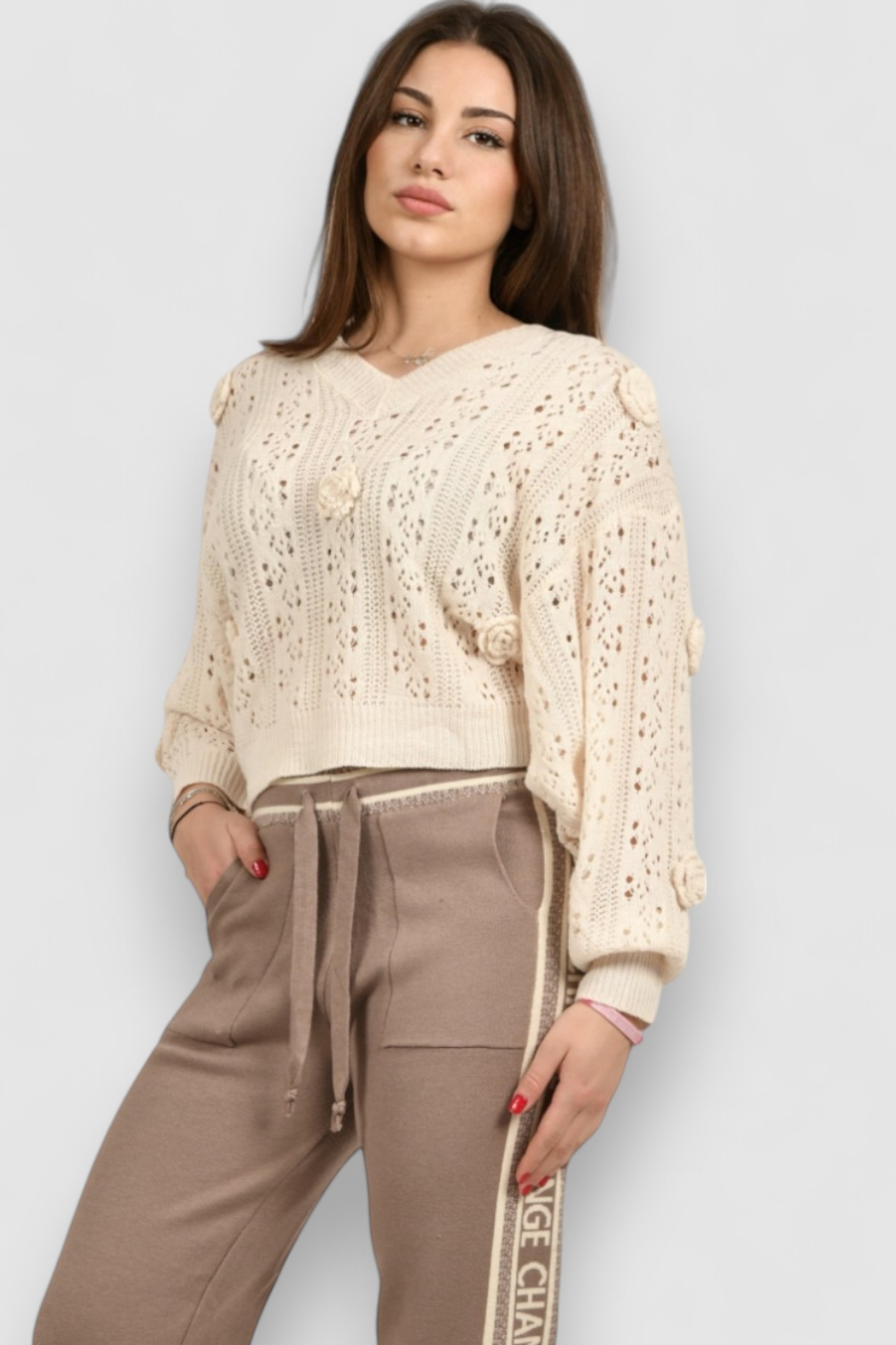 Ženski bijeli lagani džemper Iris