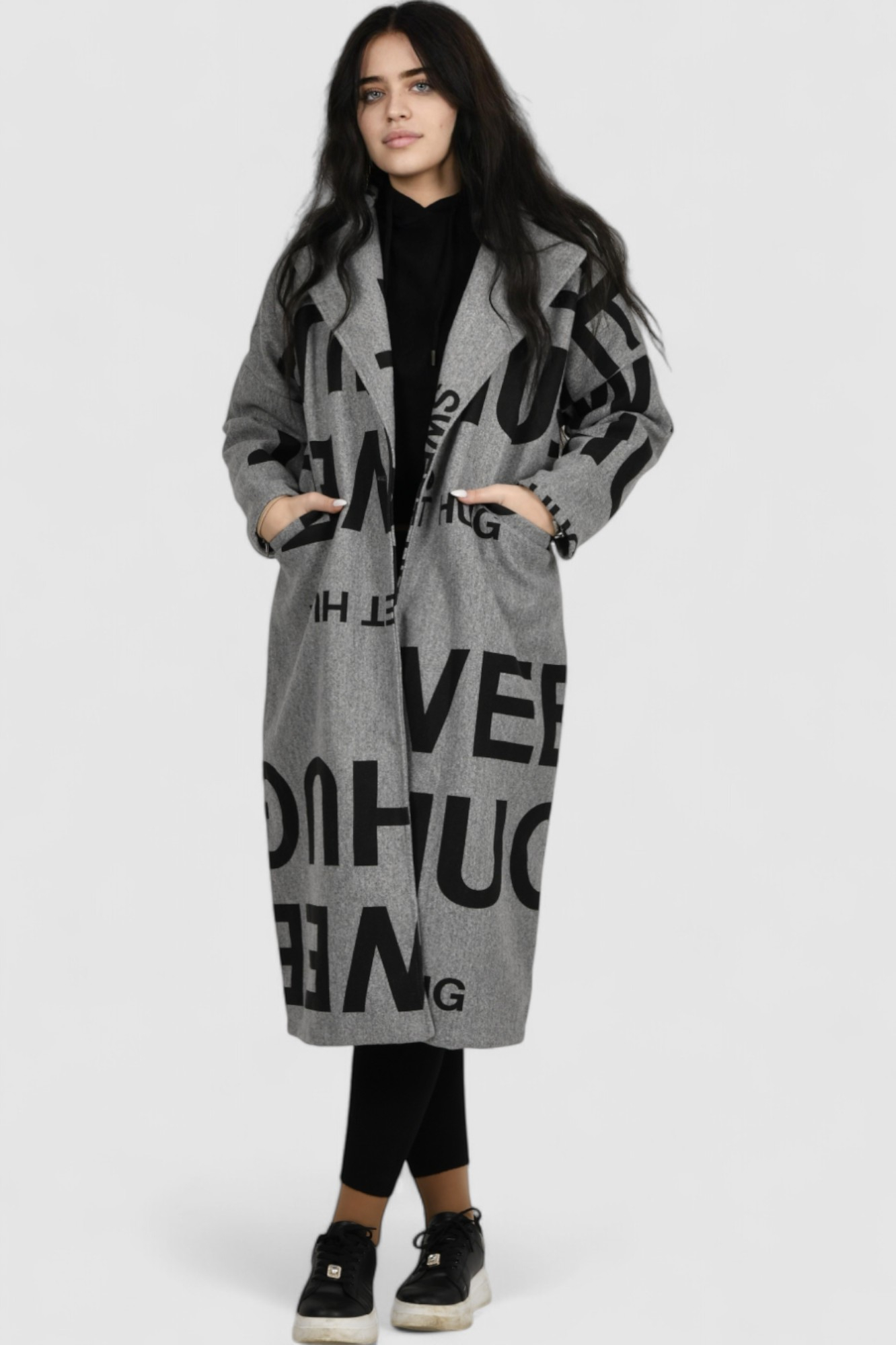 Ženski sivi dugi kaput Liberty