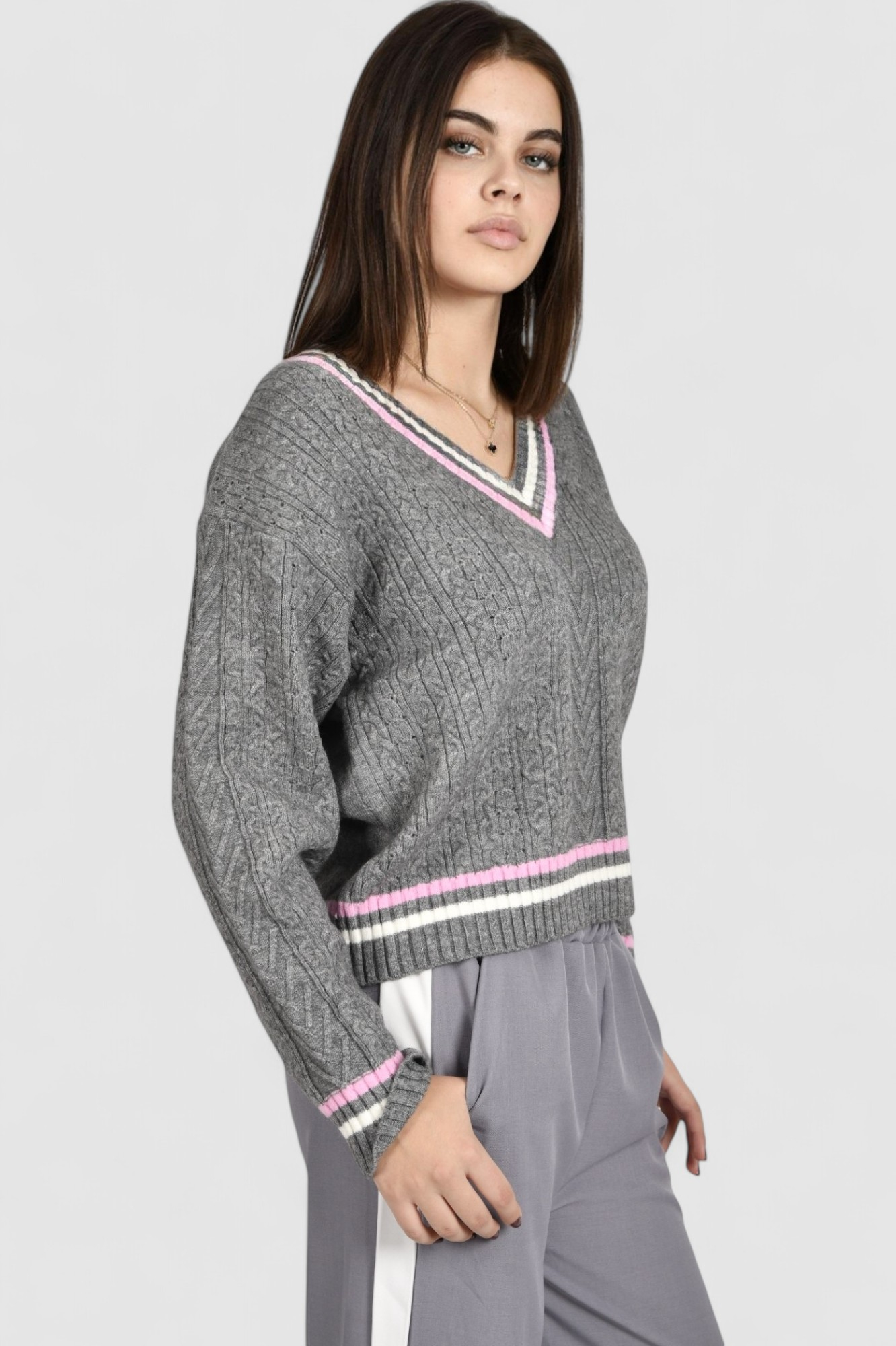 Ženski sivi lagani džemper Baylee