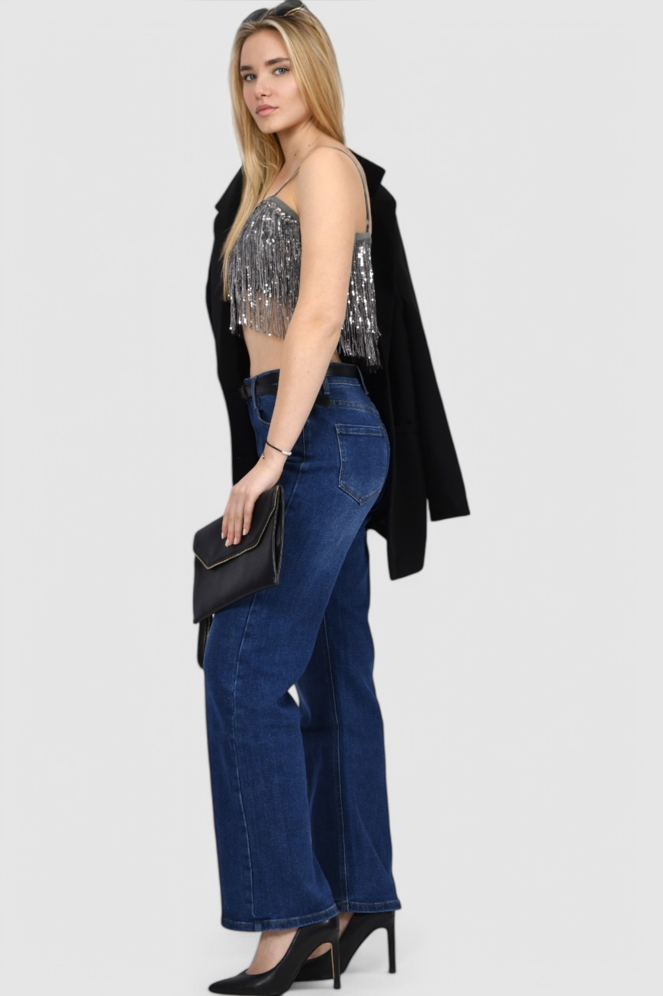 Ženski srebrni party top Eve