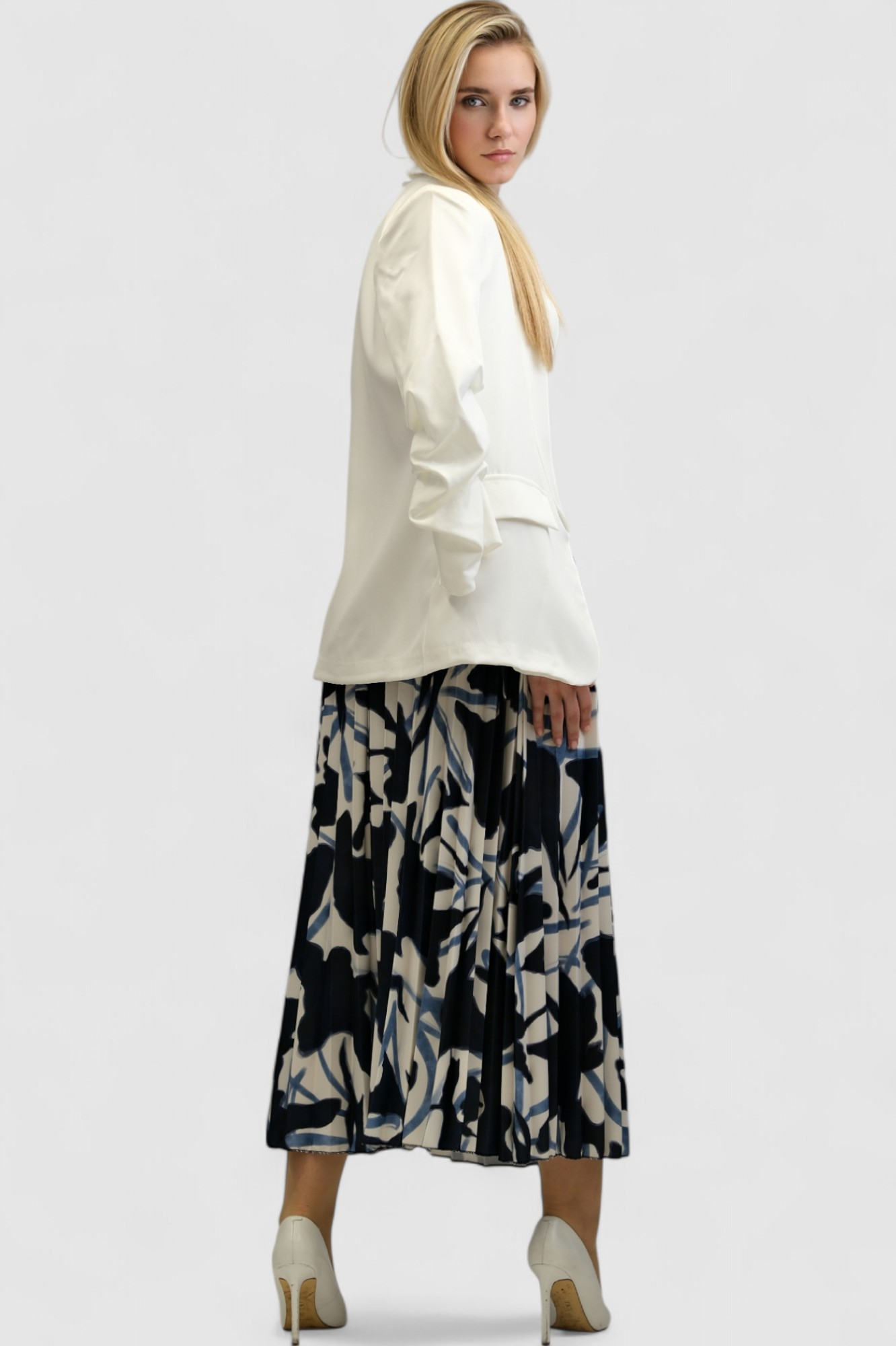 Ženska plava plisirana suknja Carine