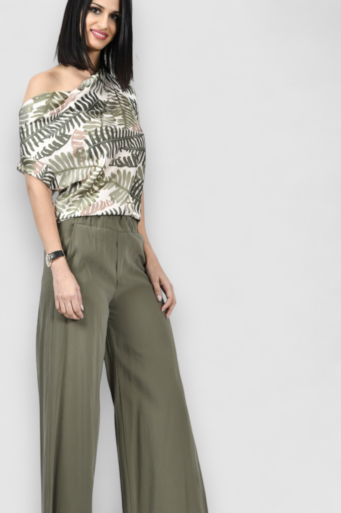 Ženske zelene modne hlače Celesta Army