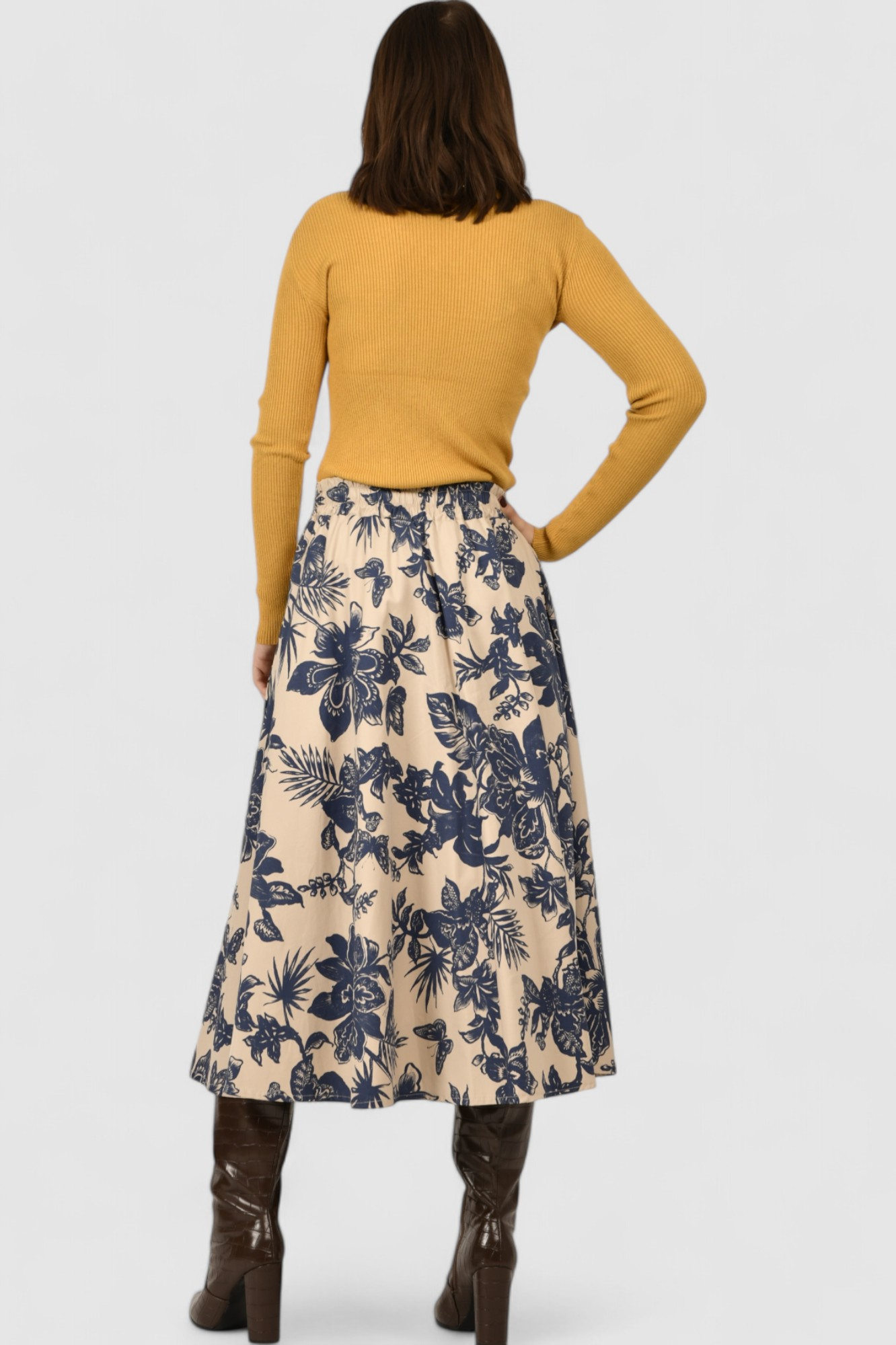 Ženska plava midi suknja Daniela