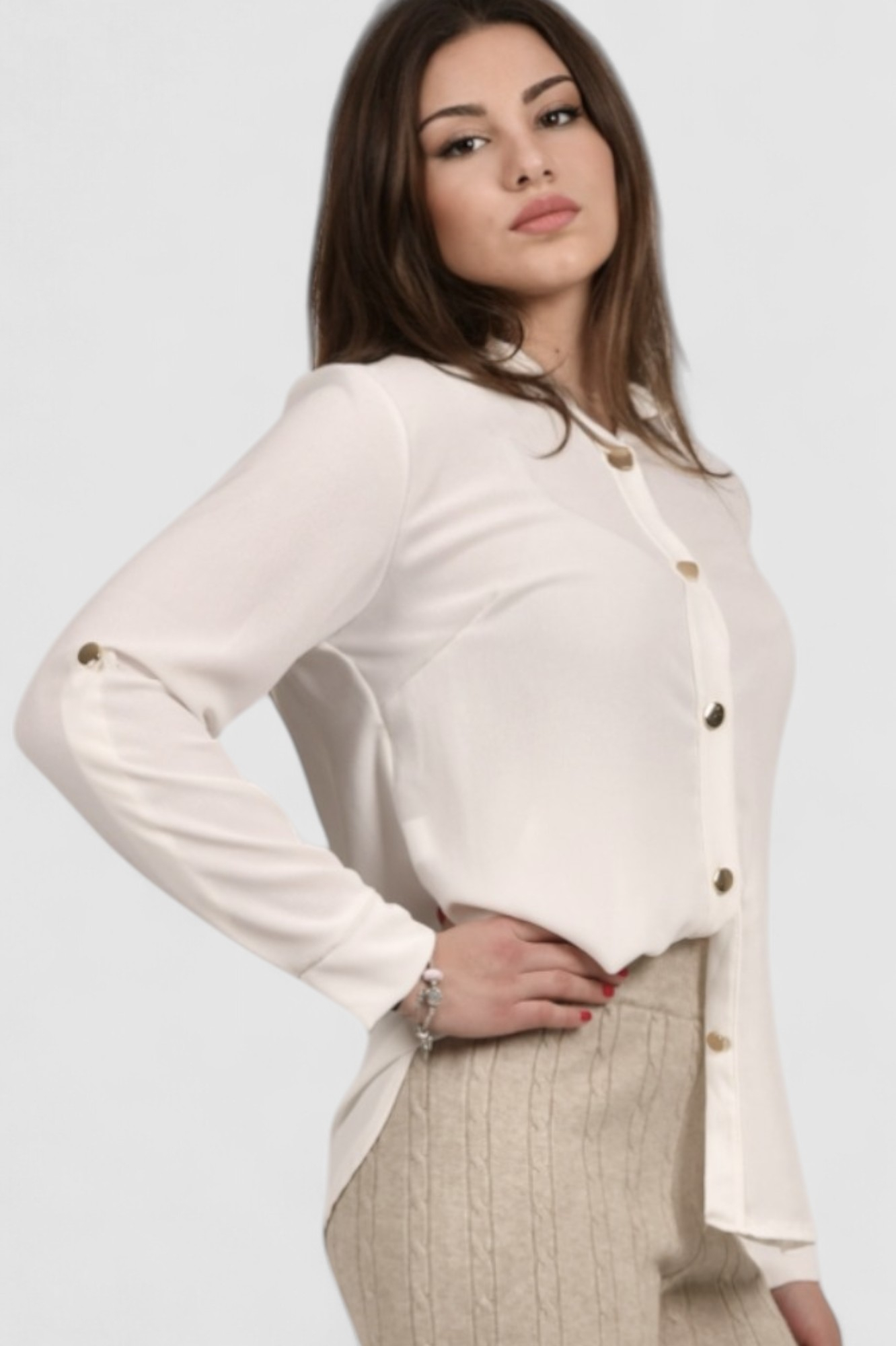 Ženska bijela elegantna košulja Blakely