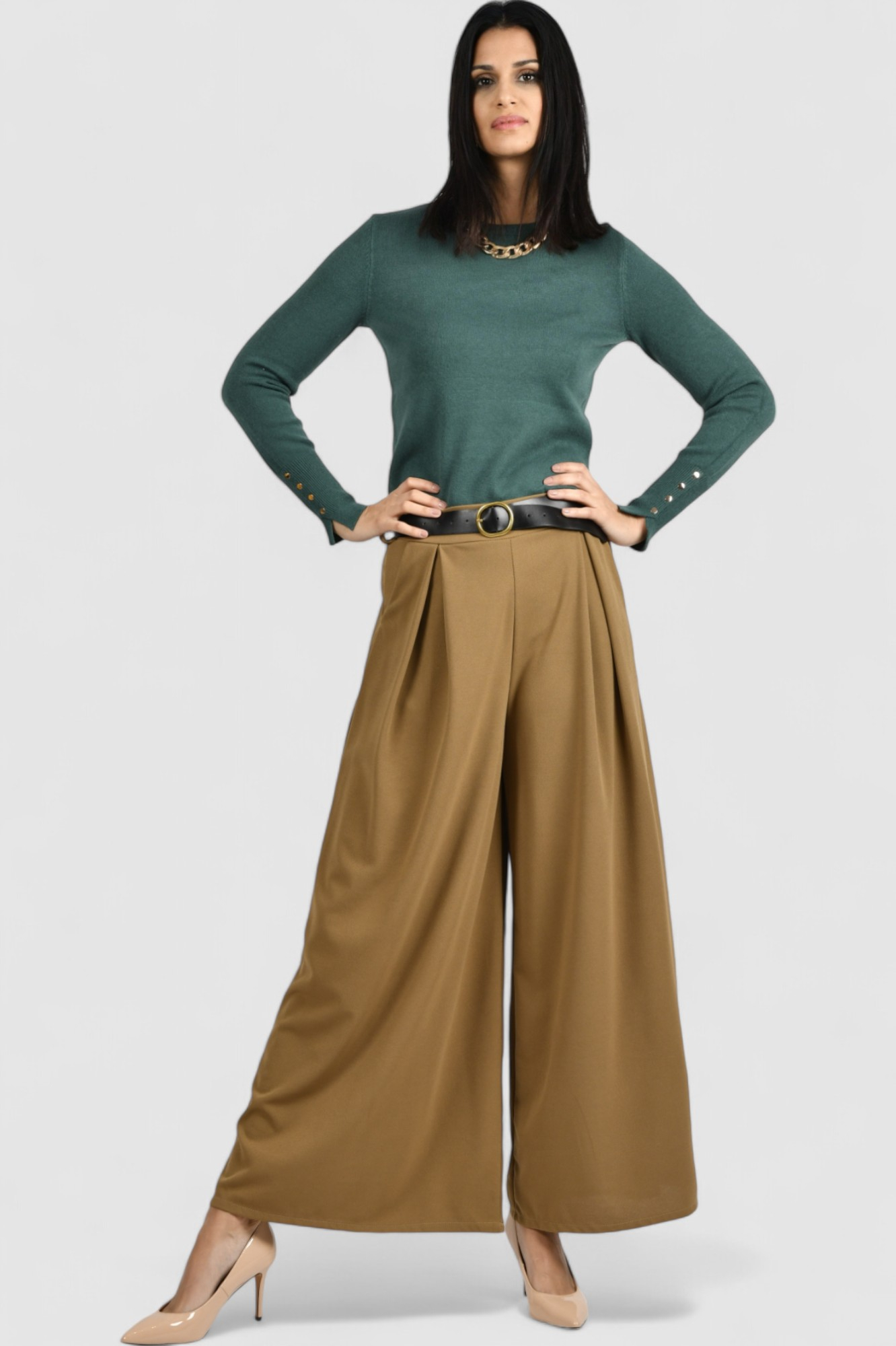 Ženski tamno zeleni lagani džemper Giavanna