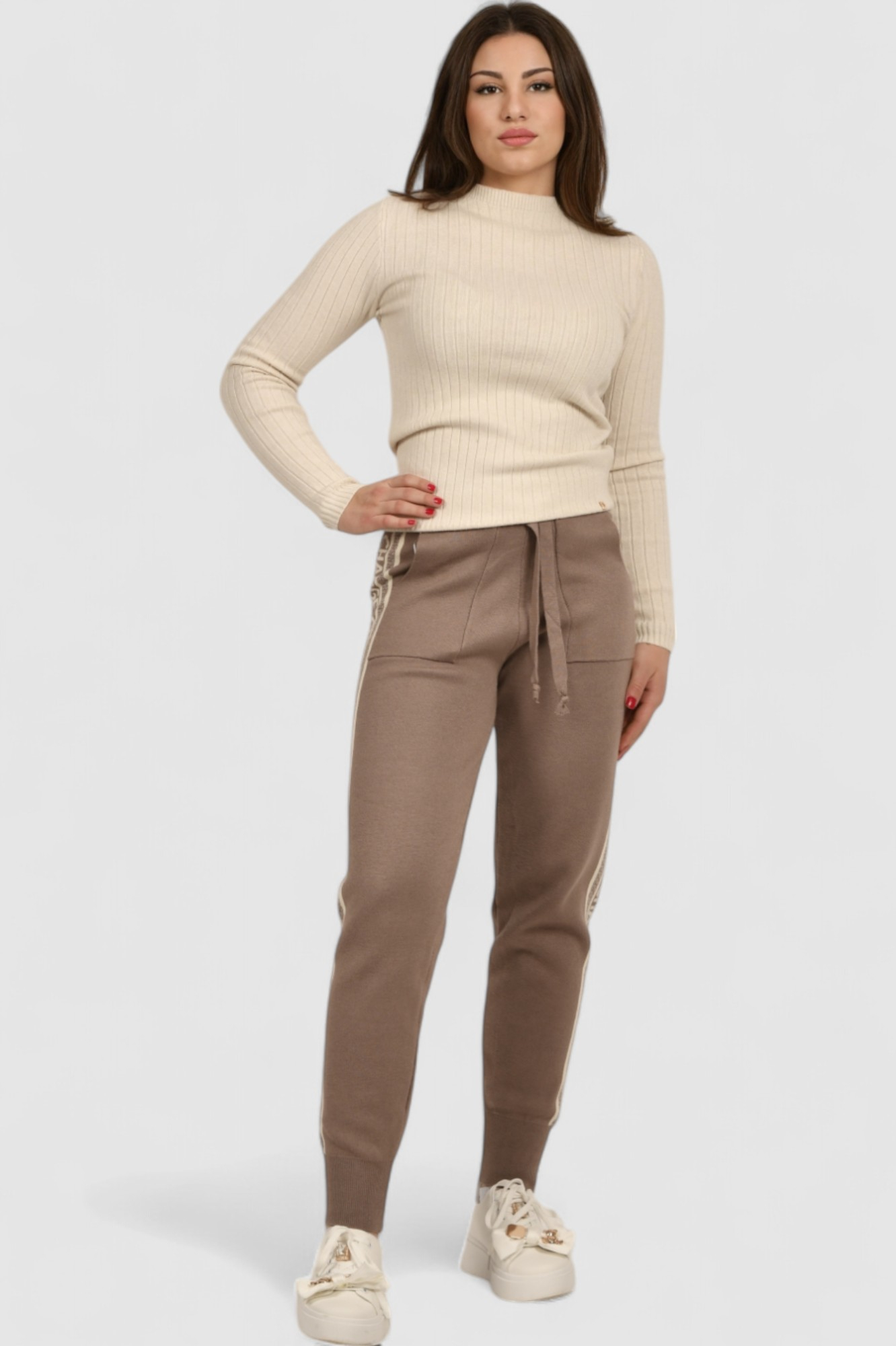 Ženski smeđi donji dio trenirke Celestia