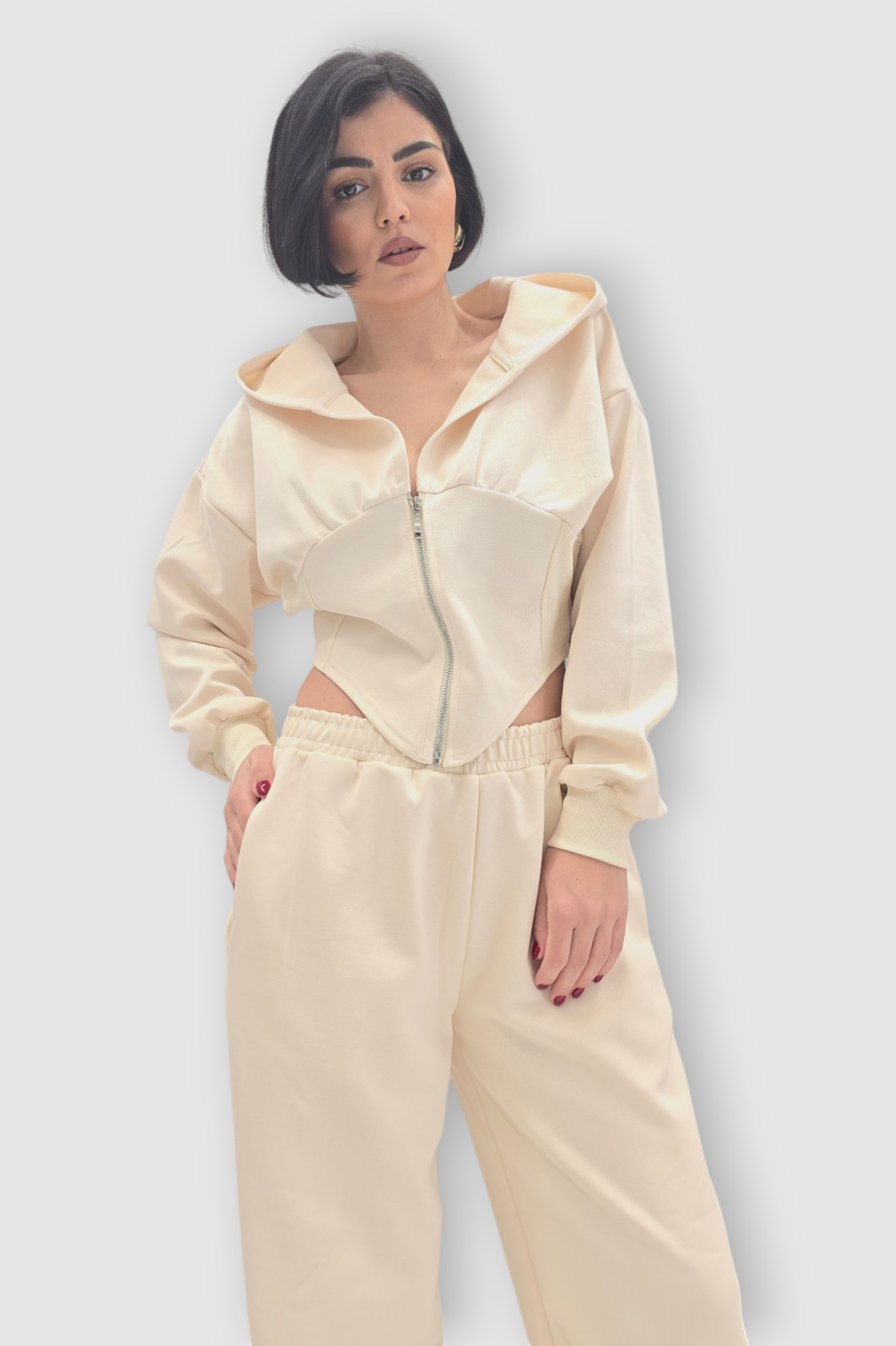 Ženska bež moderna pamučna trenirka Megan