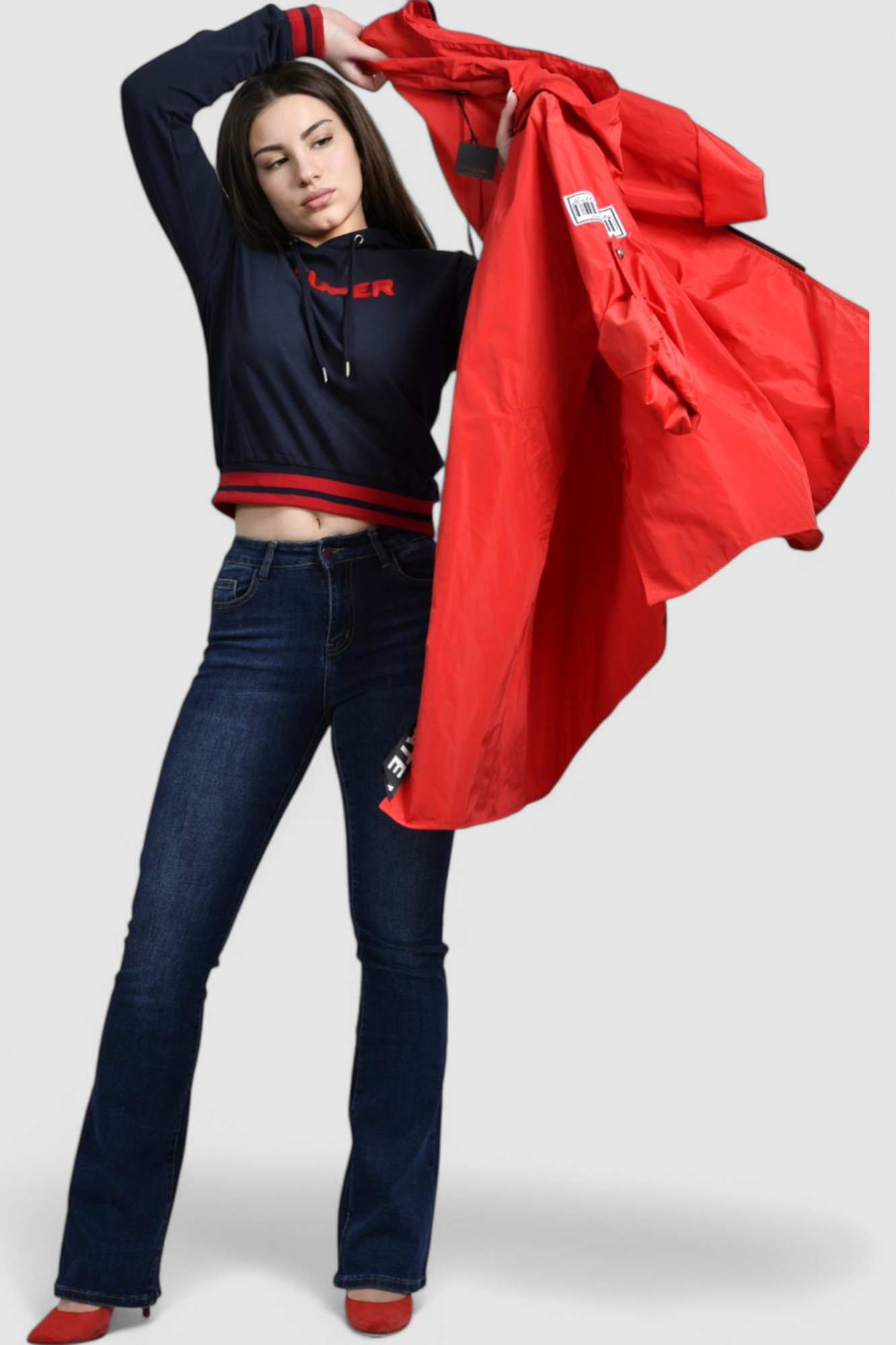 Ženska crvena duga jakna Ilyana