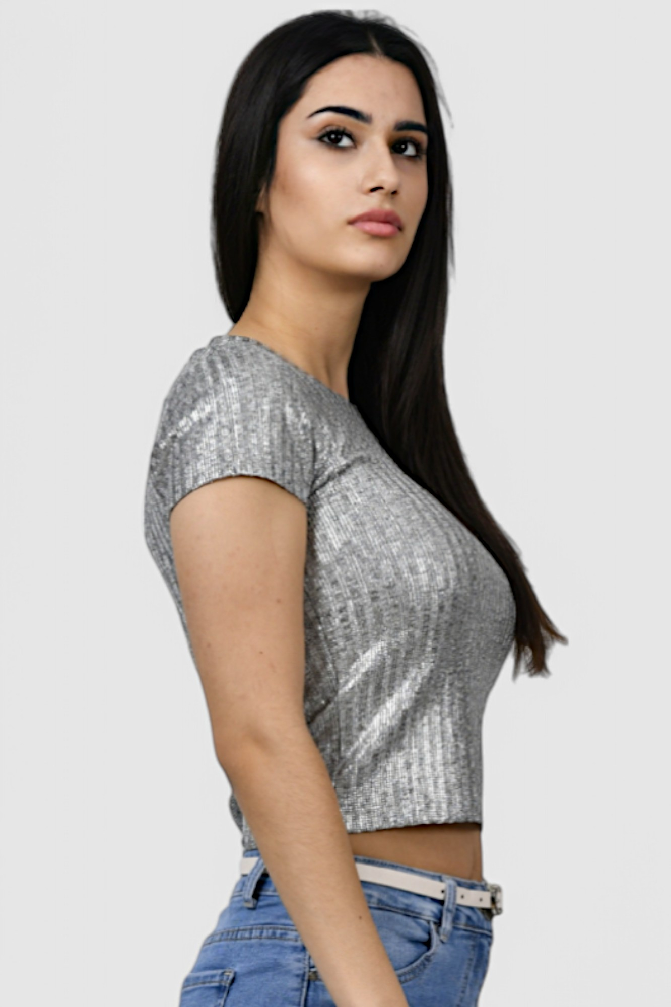 Ženska srebrna majica kratki rukav Gia