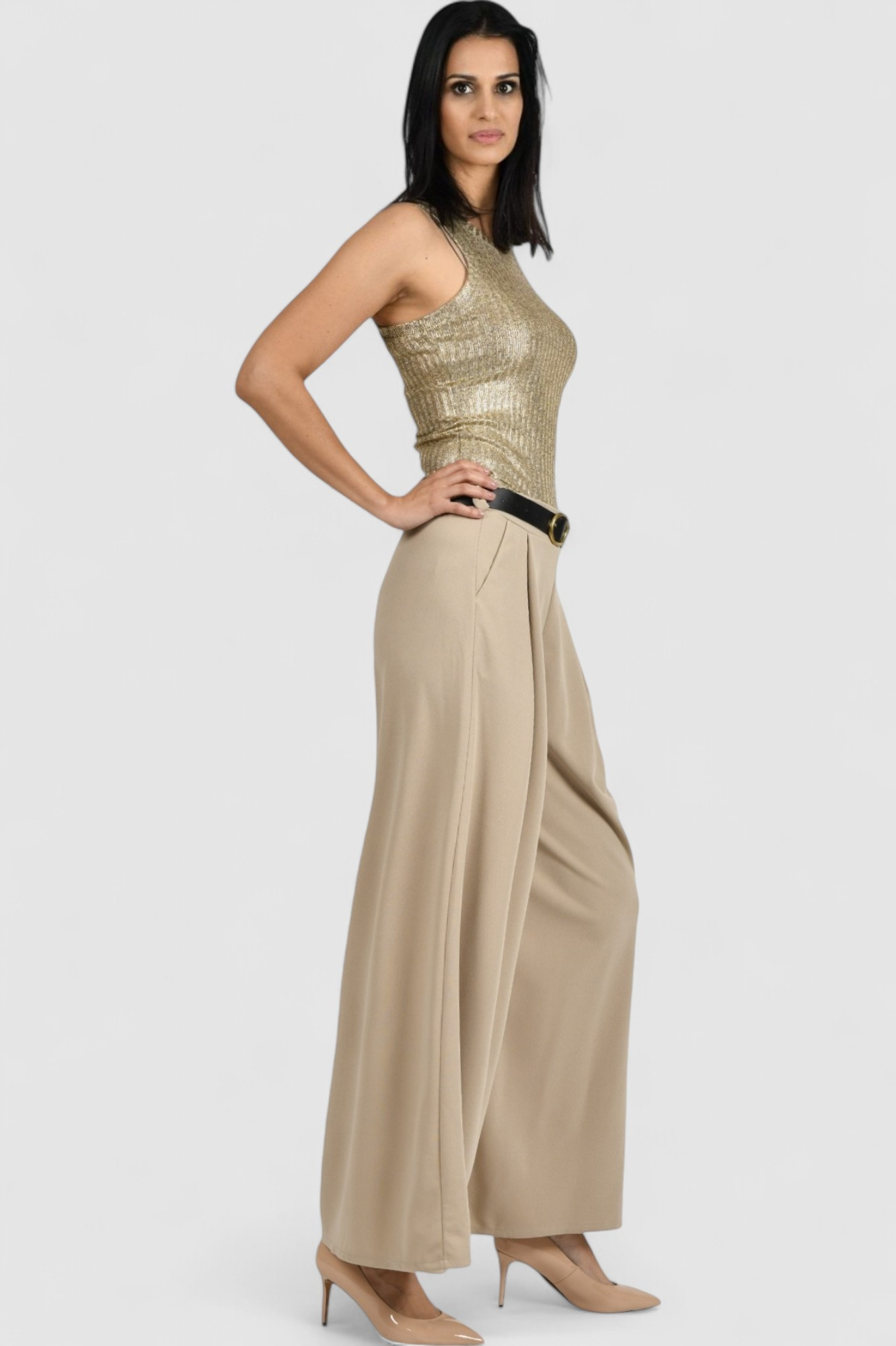 Ženske bež modne hlače Issa