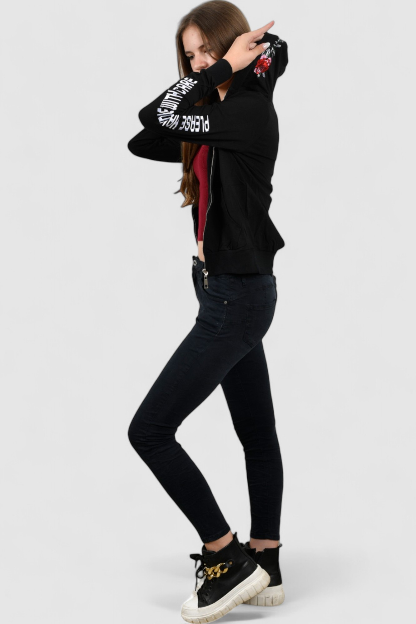 Ženski crni gornji dio trenirke Dusk