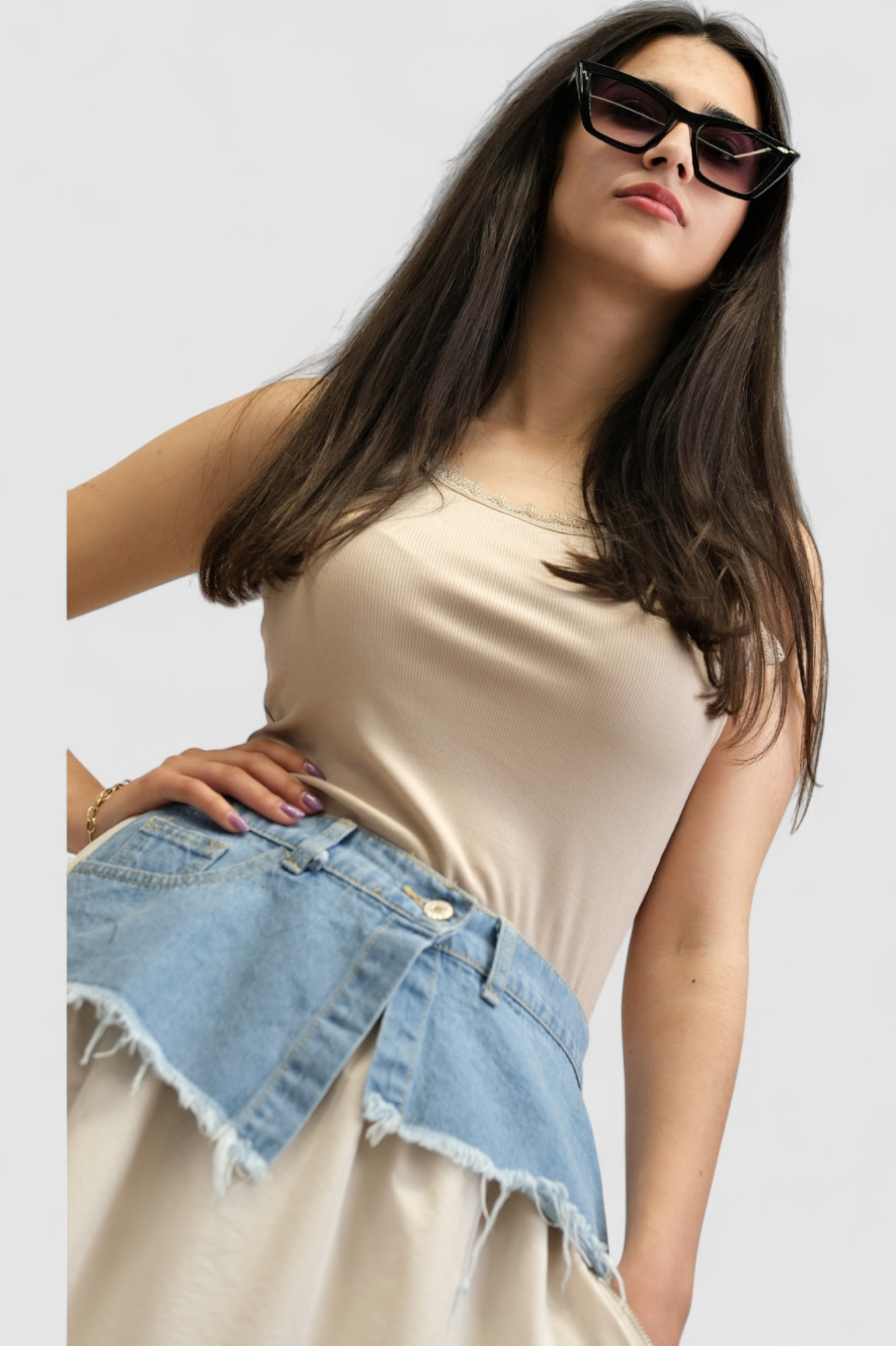 Ženska bež midi suknja Eloraine