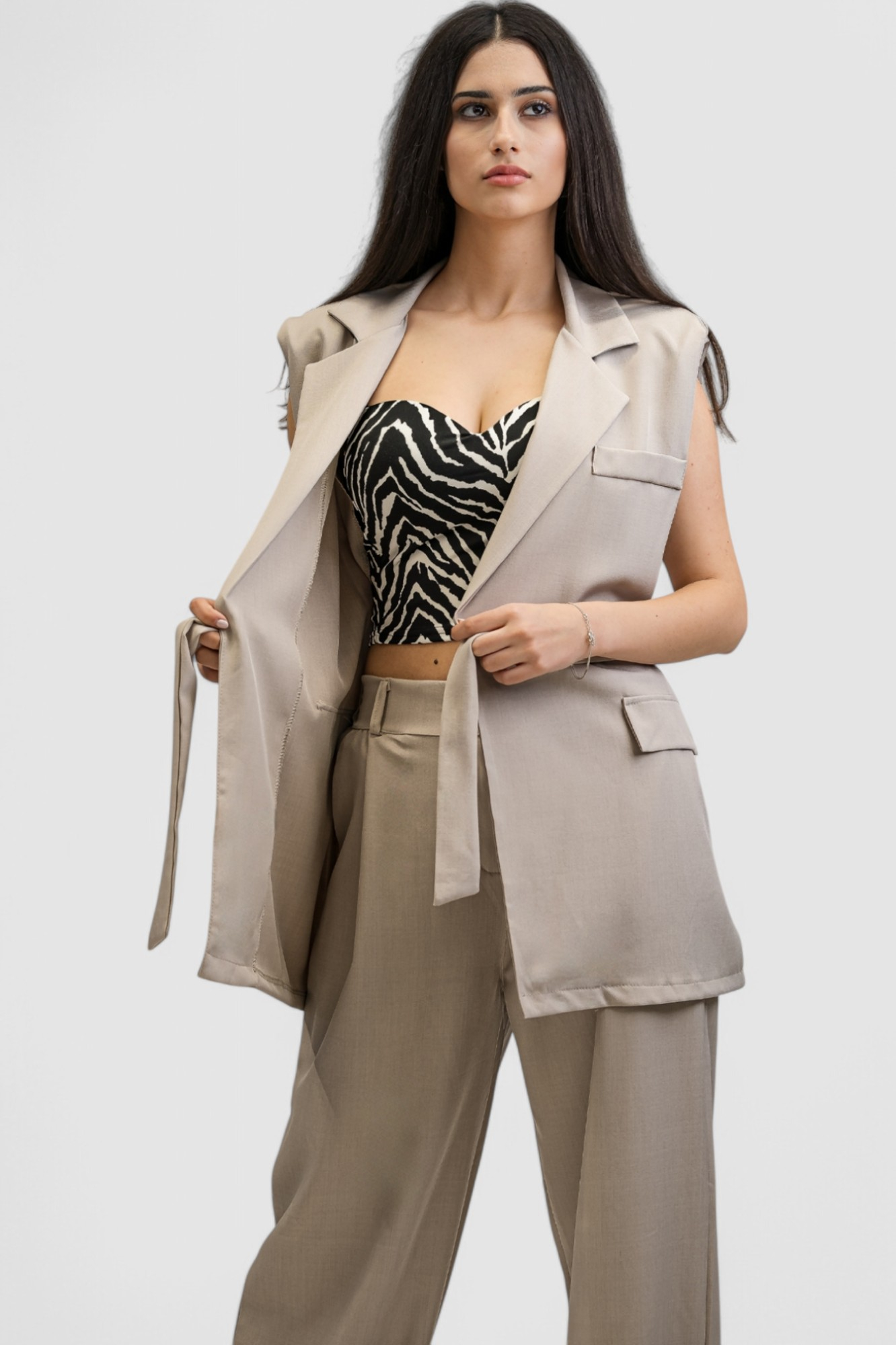 Ženski party top zebra uzorak Clare