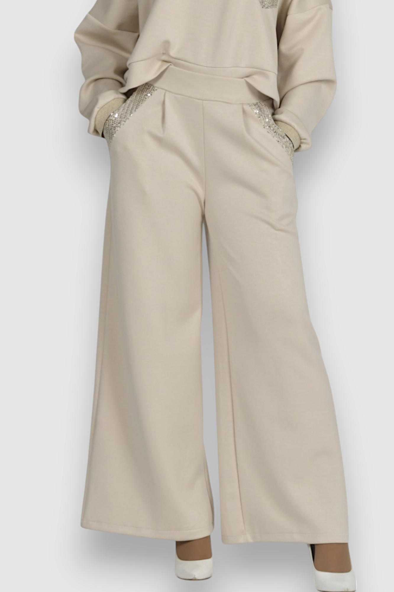 Ženski bež modni donji dio  trenirke Iliana