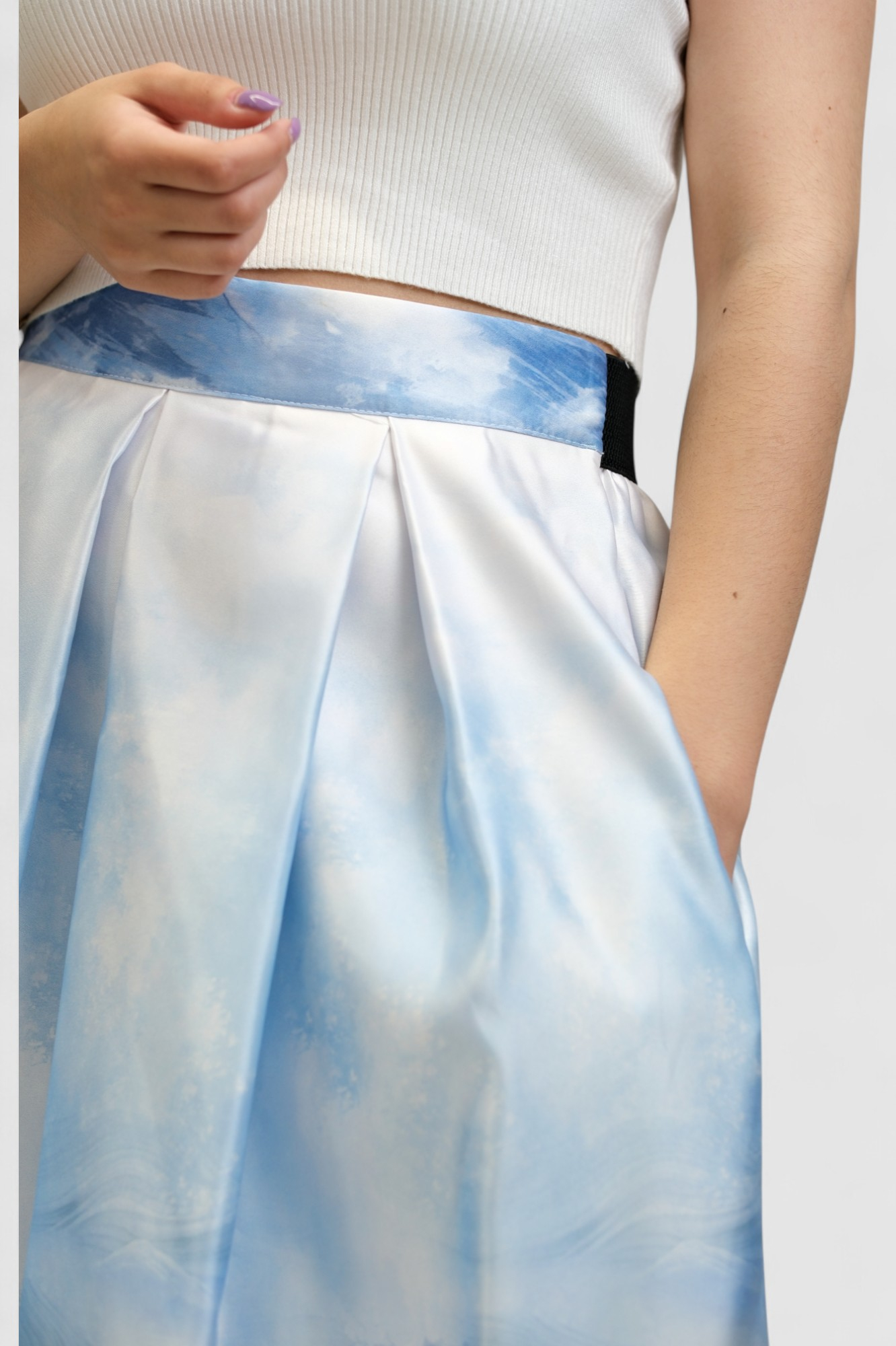 Ženska plava midi suknja Harper