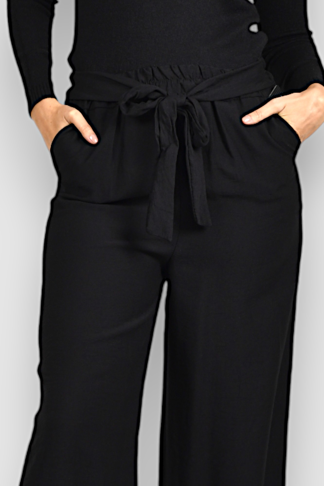 Ženske crne modne hlače Isadora