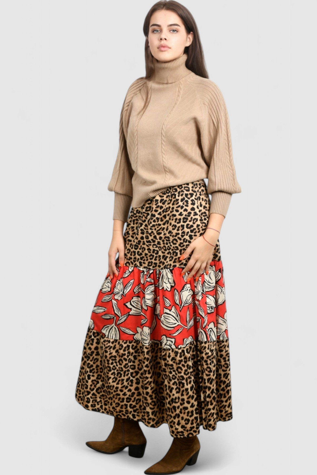 Ženski bež topliji džemper Oriana