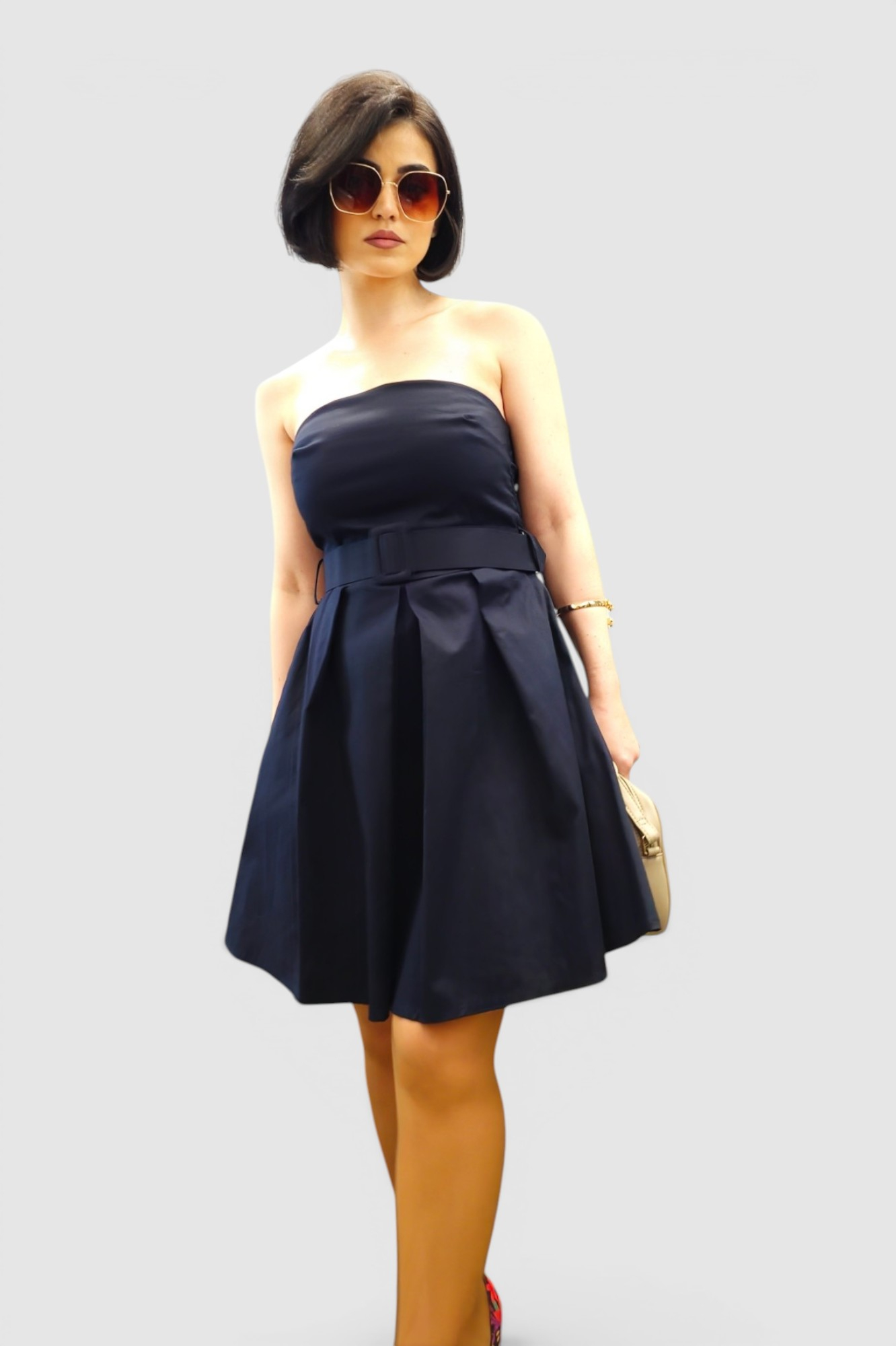 Ženska plava koktel haljina Danniela