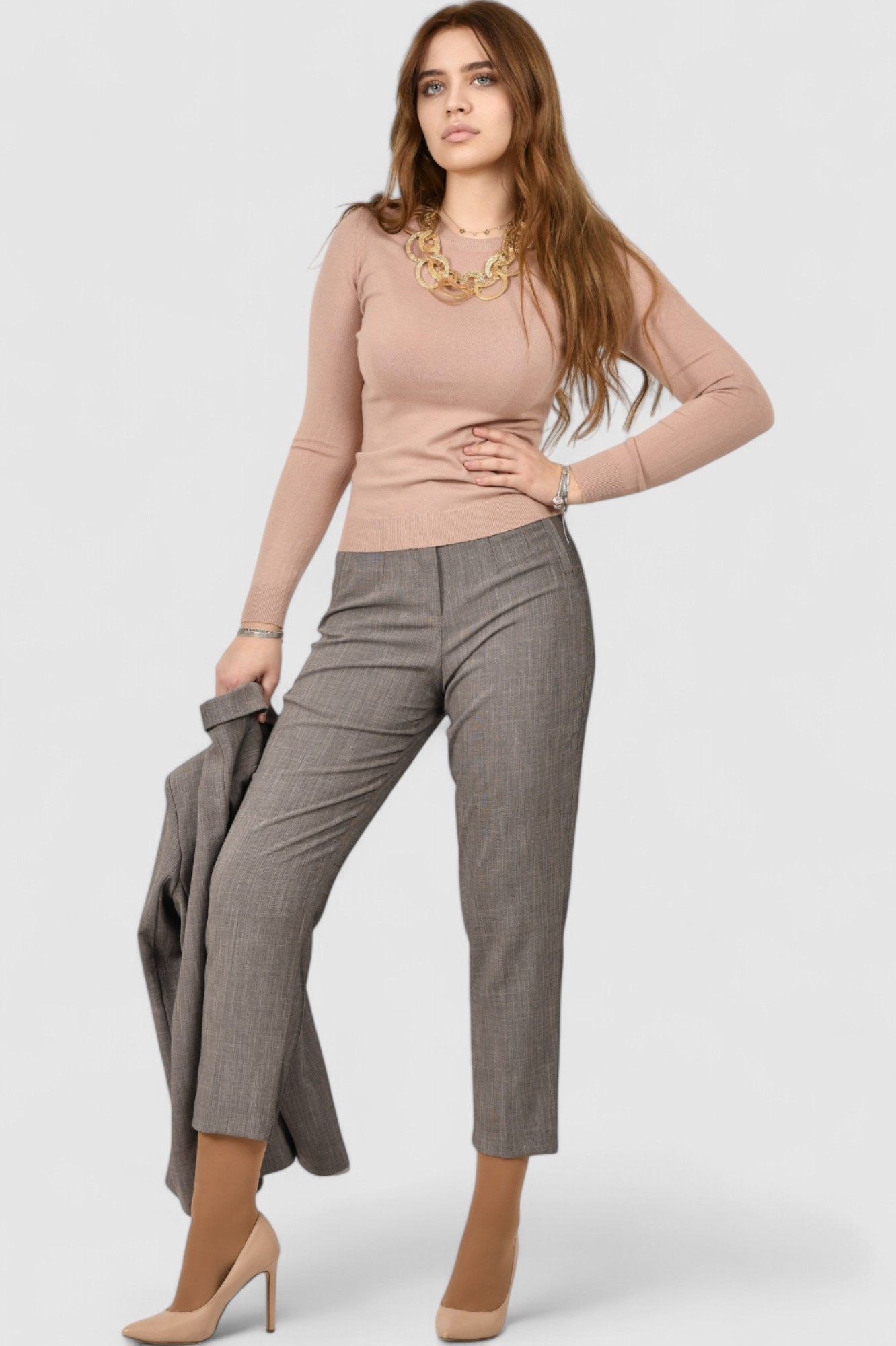 Ženski tamno rozi lagani džemper Clarissa