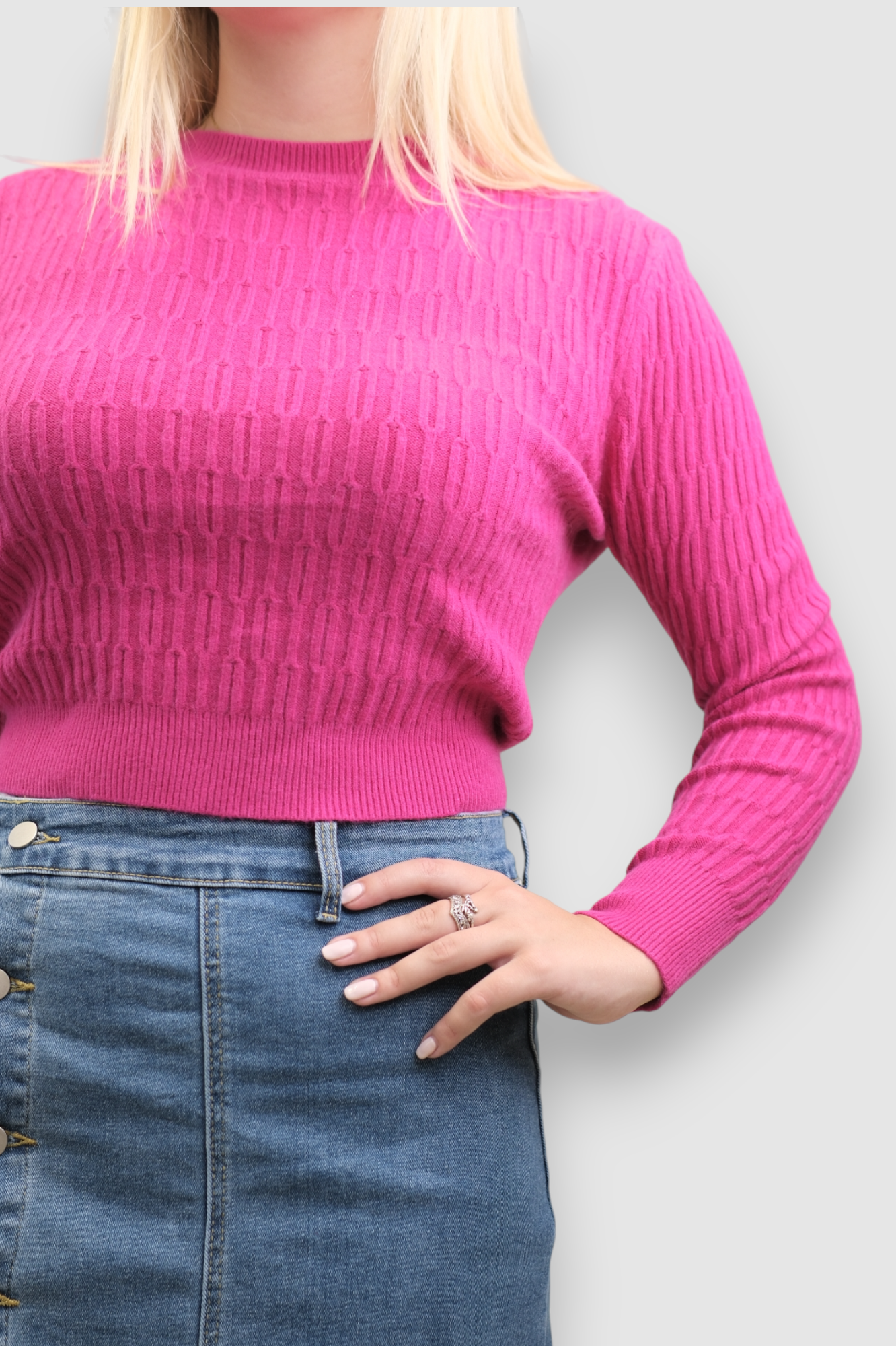 Ženski rozi lagani džemper Stella