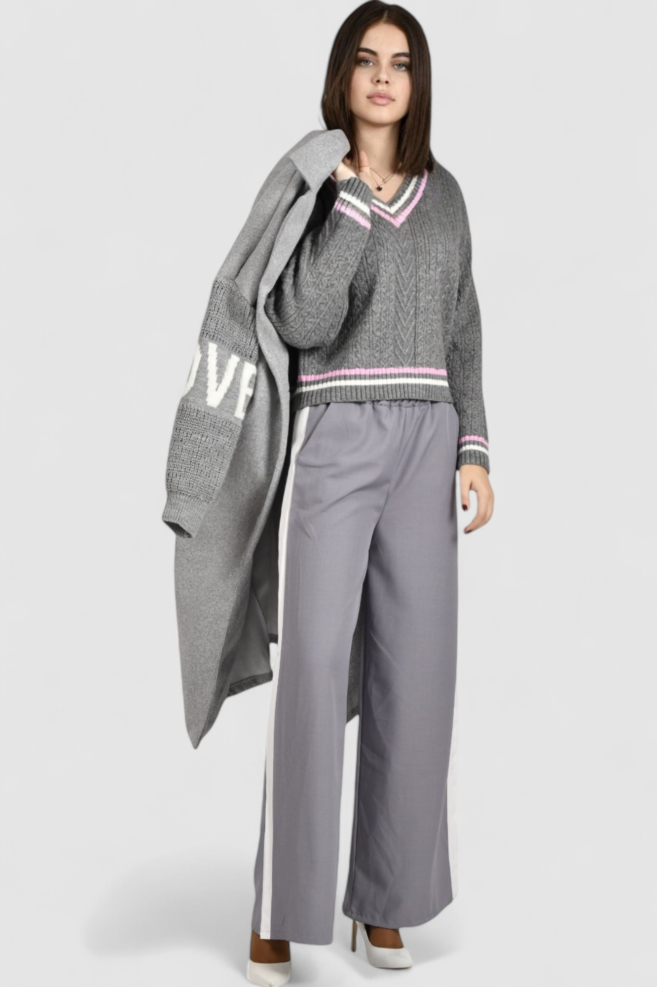 Ženski sivi lagani džemper Baylee