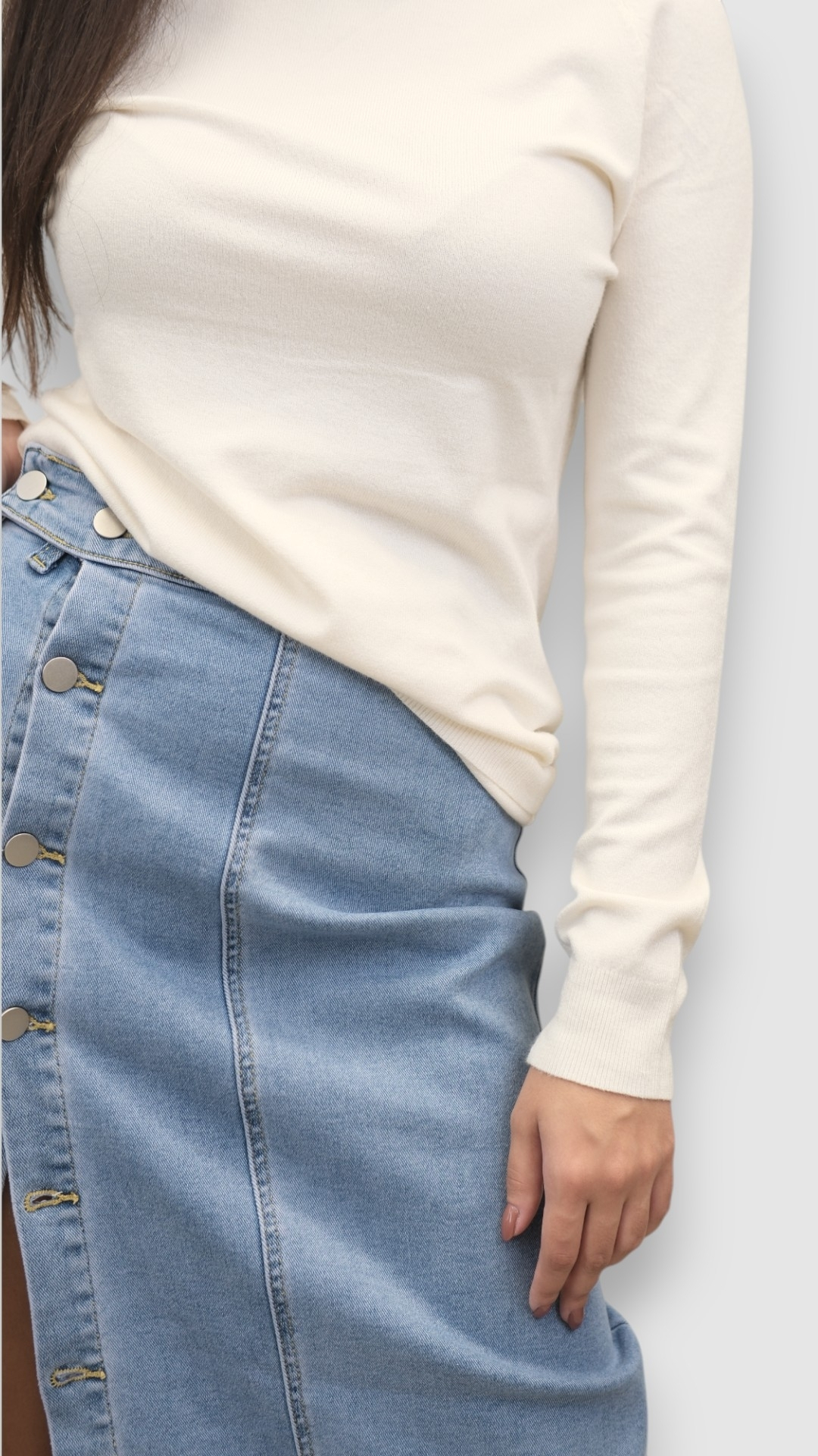 Ženski bijeli lagani džemper Hannah