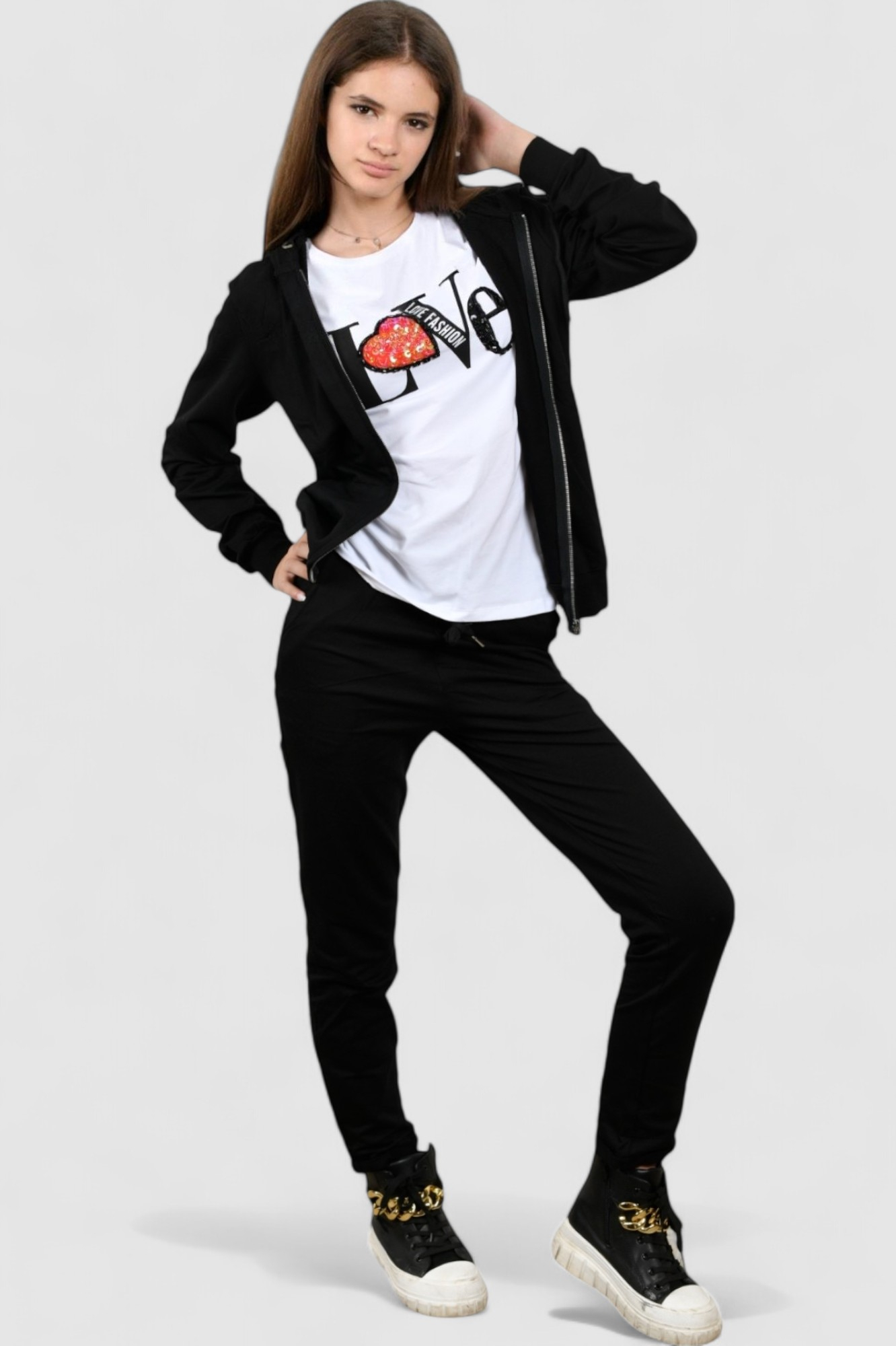 Ženski crni donji dio trenirke Roselle