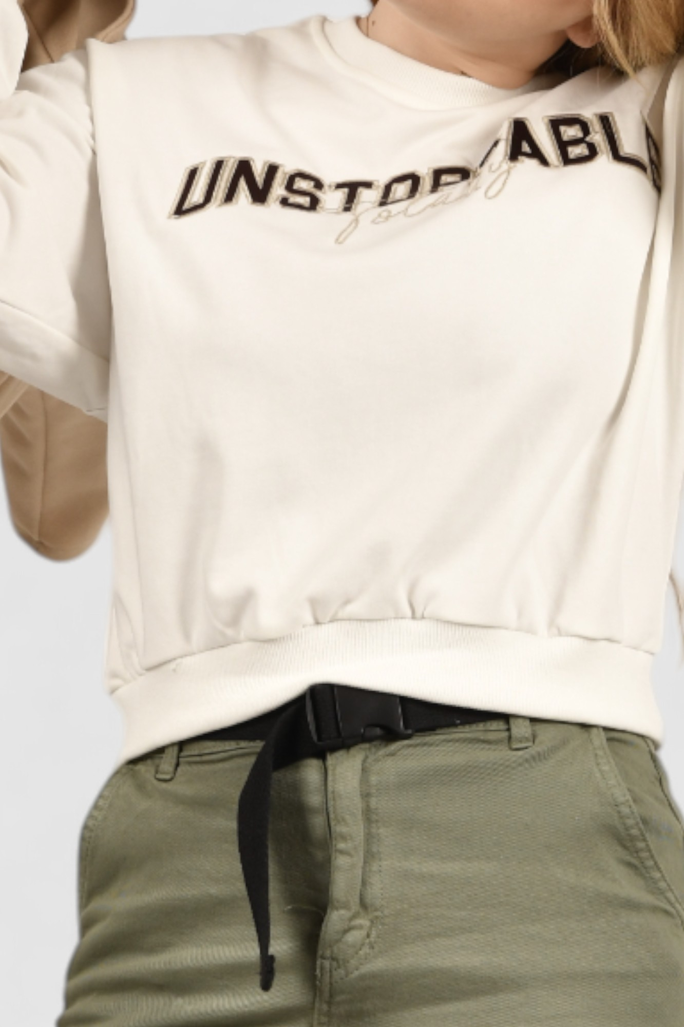 Ženska bijela hoodica bez kapuljače Amaya