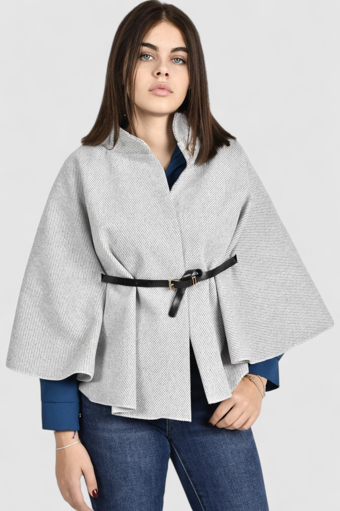 Ženski sivi poncho Francesca