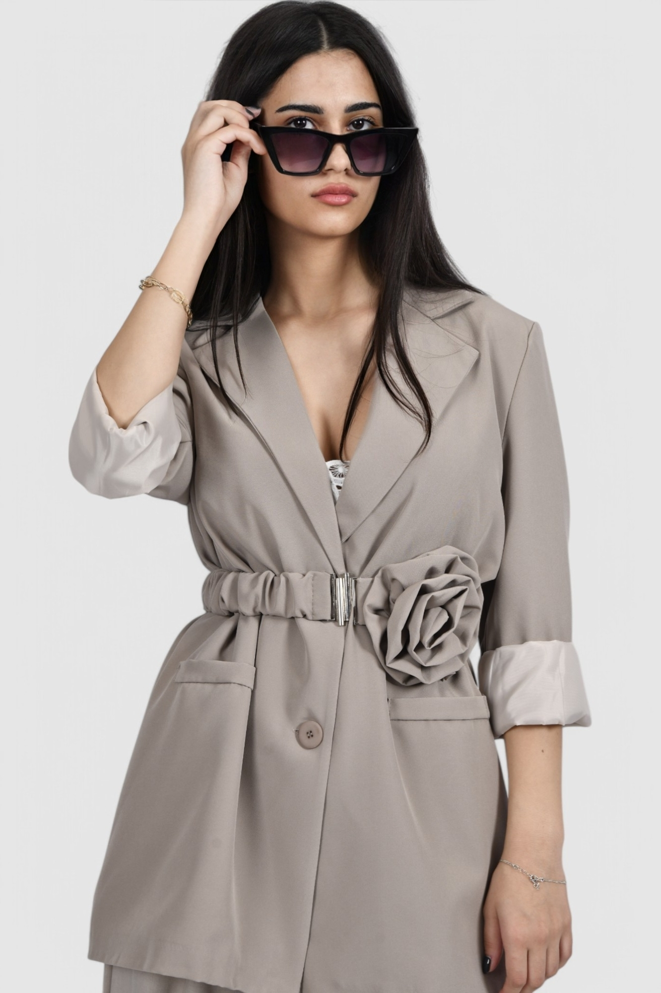 Ženski sivi elegantni sako Iskra