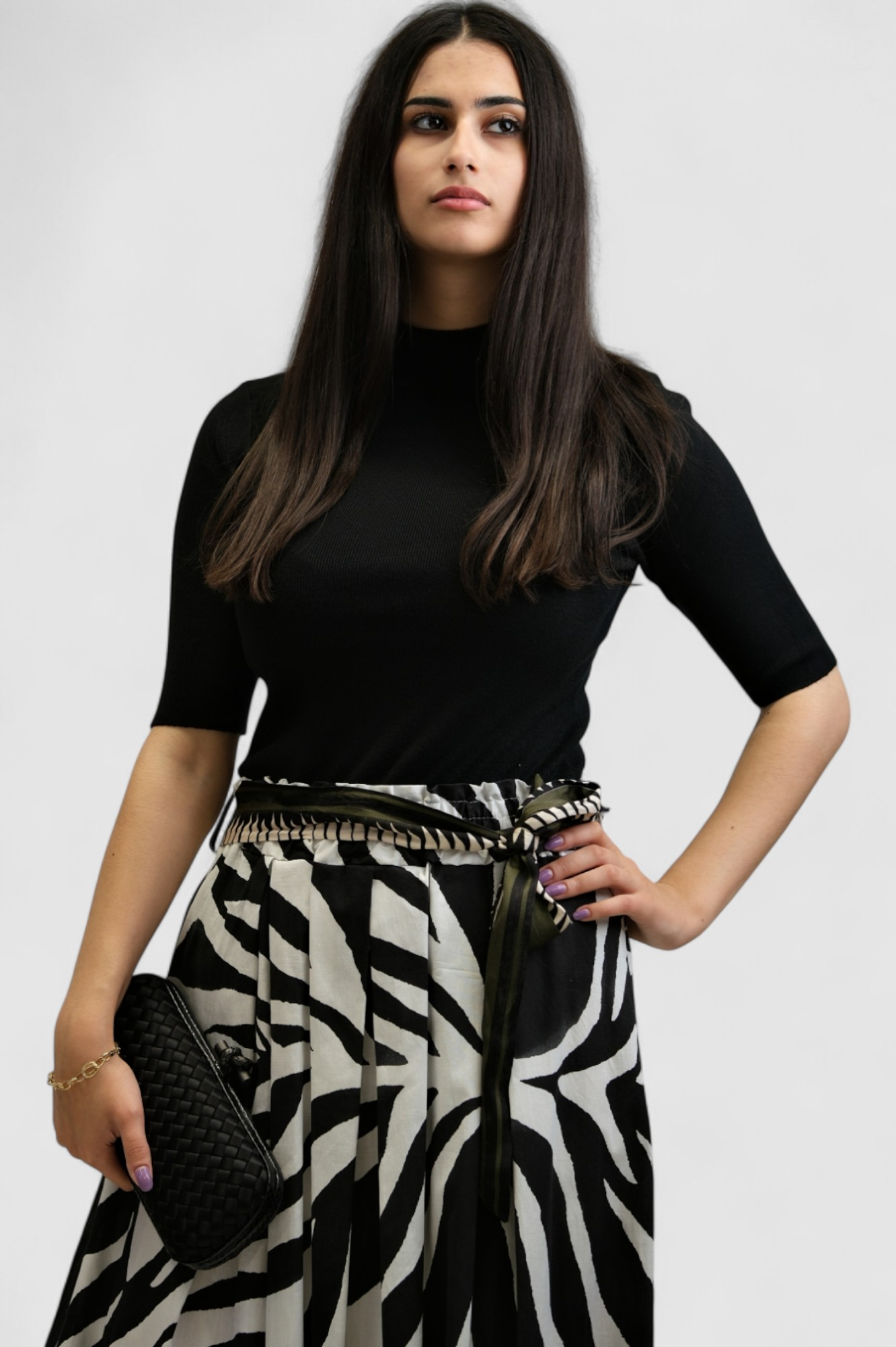 Ženska midi suknja zebra uzorak Theresa