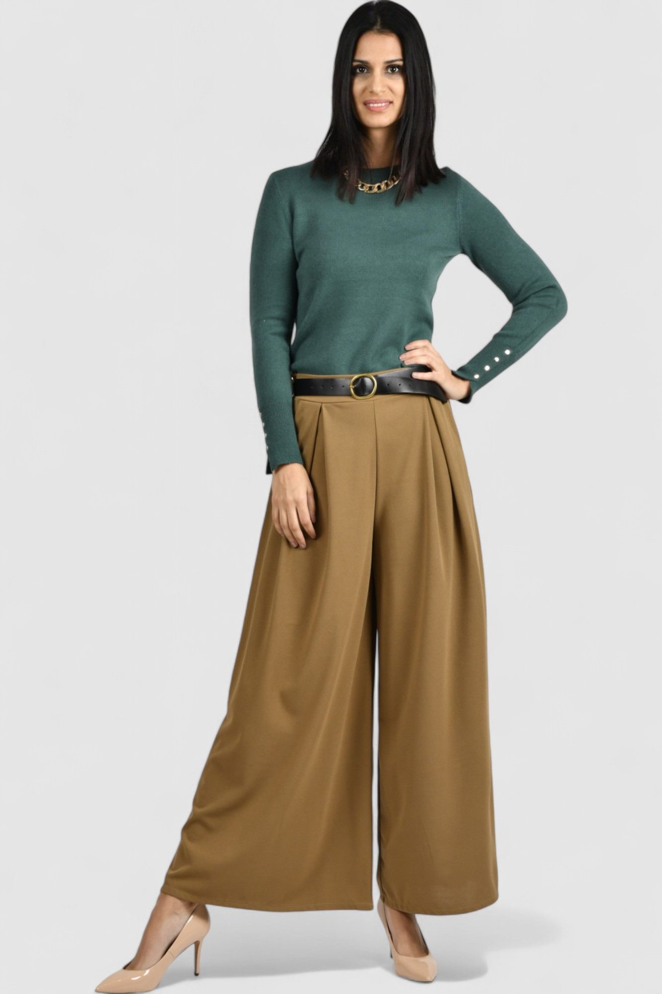 Ženski tamno zeleni lagani džemper Giavanna