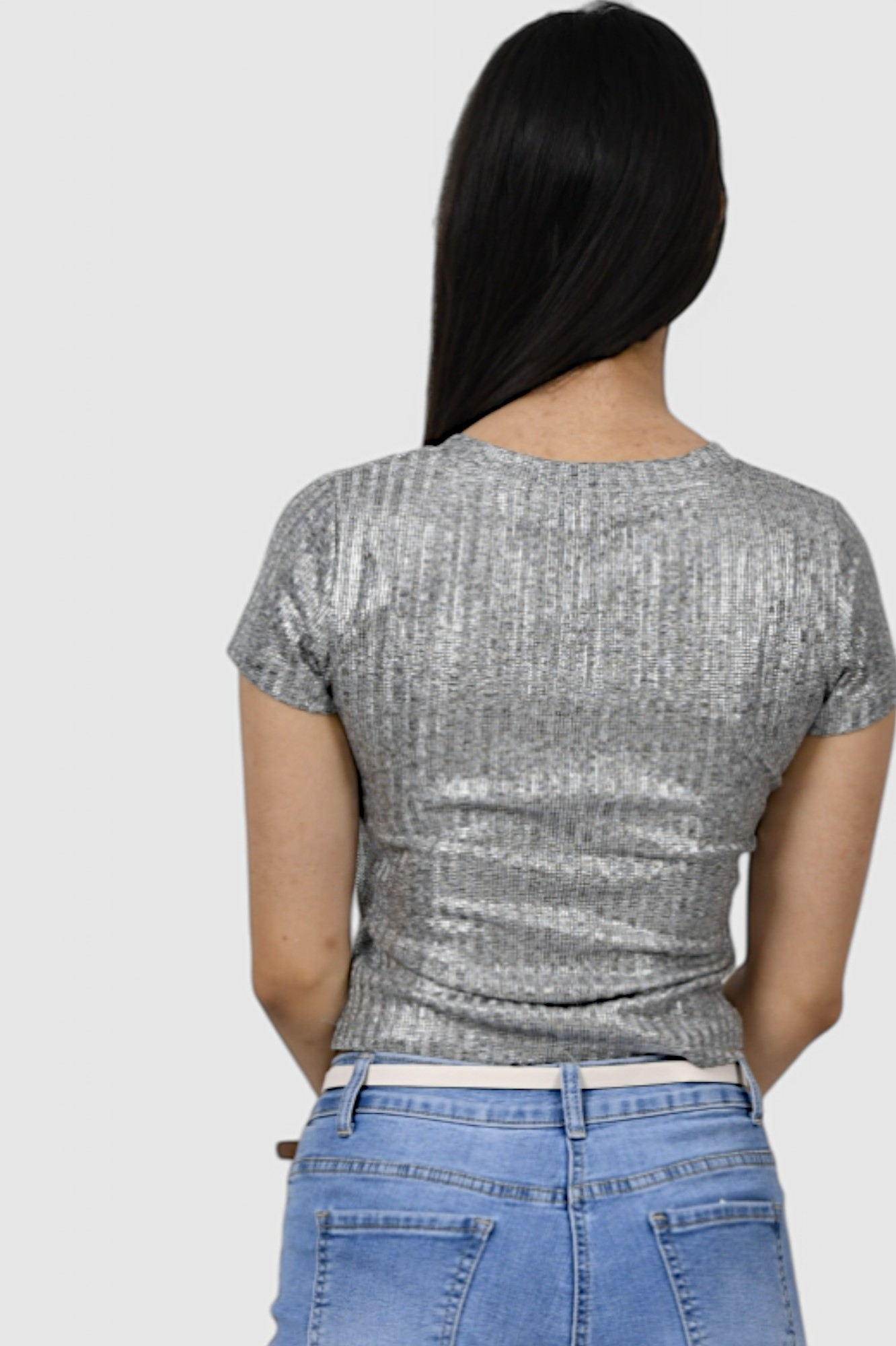 Ženska srebrna majica kratki rukav Gia