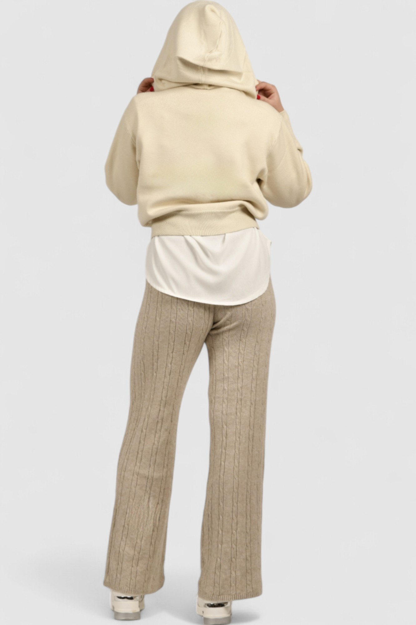 Ženska bež hoodica sa kapuljačom Noelia