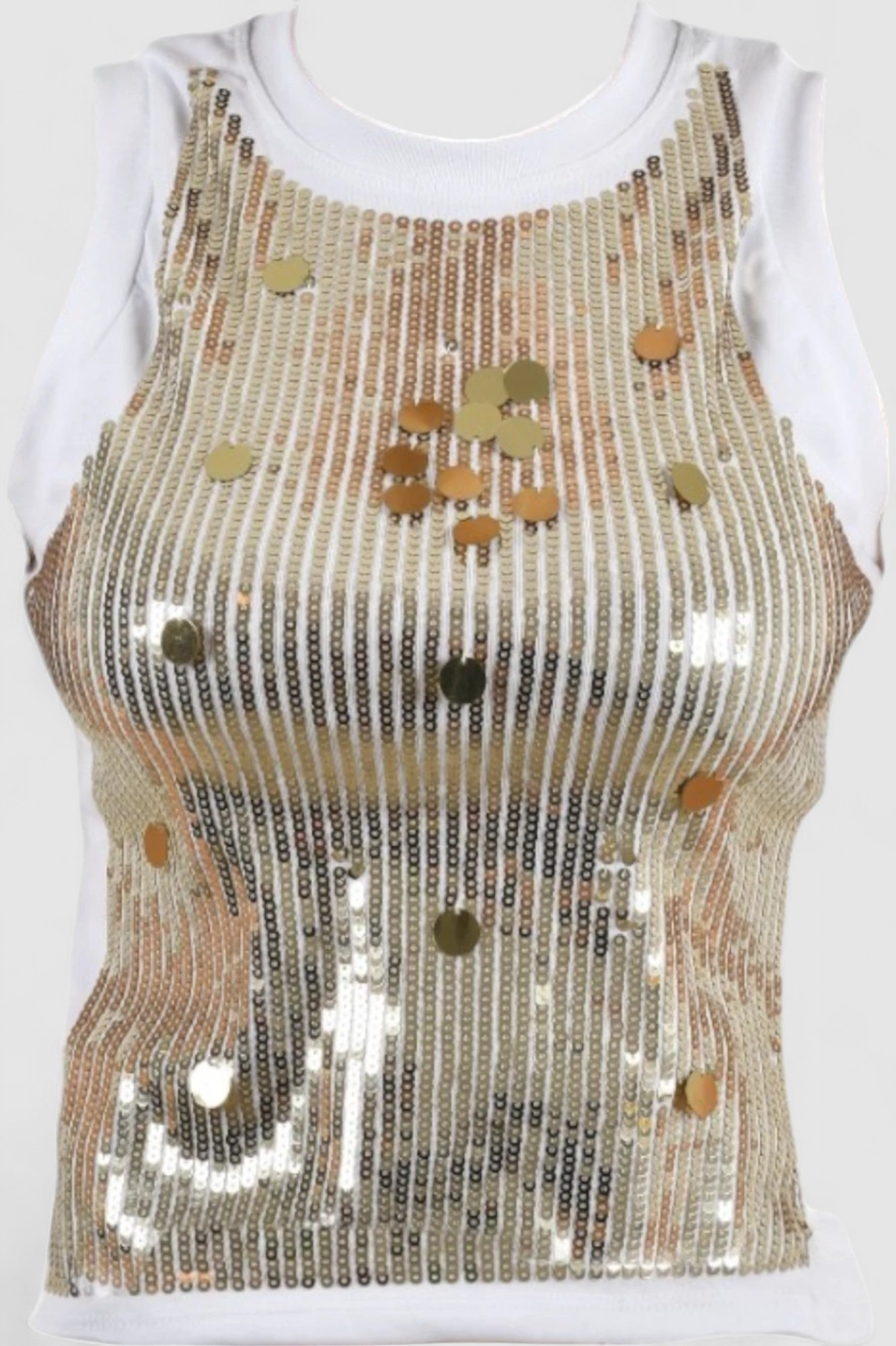 Ženska zlatna majica bez rukava Lumi