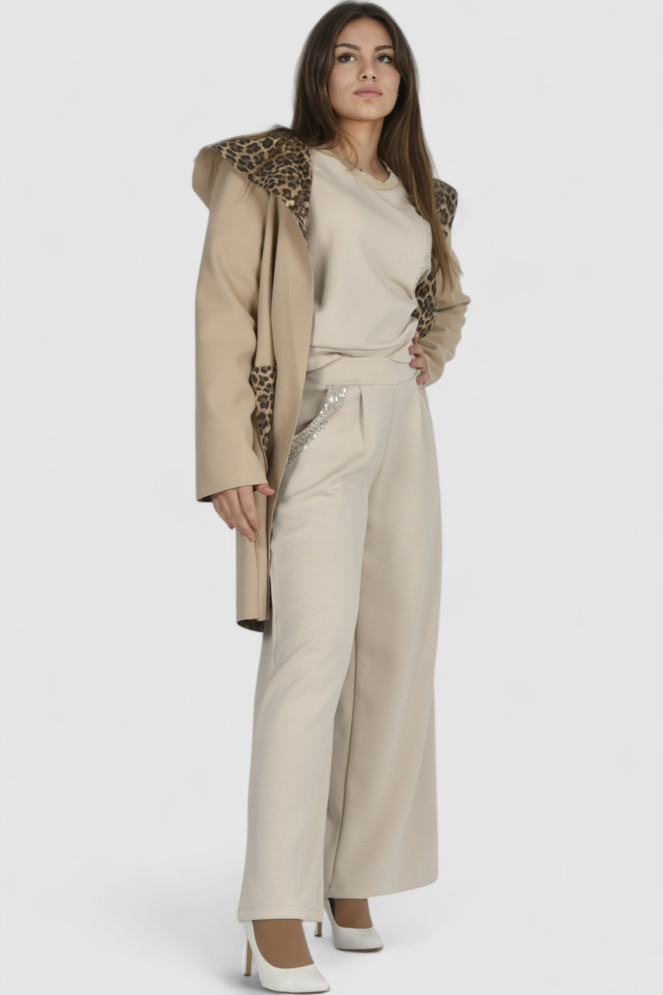 Ženski bež modni donji dio  trenirke Iliana