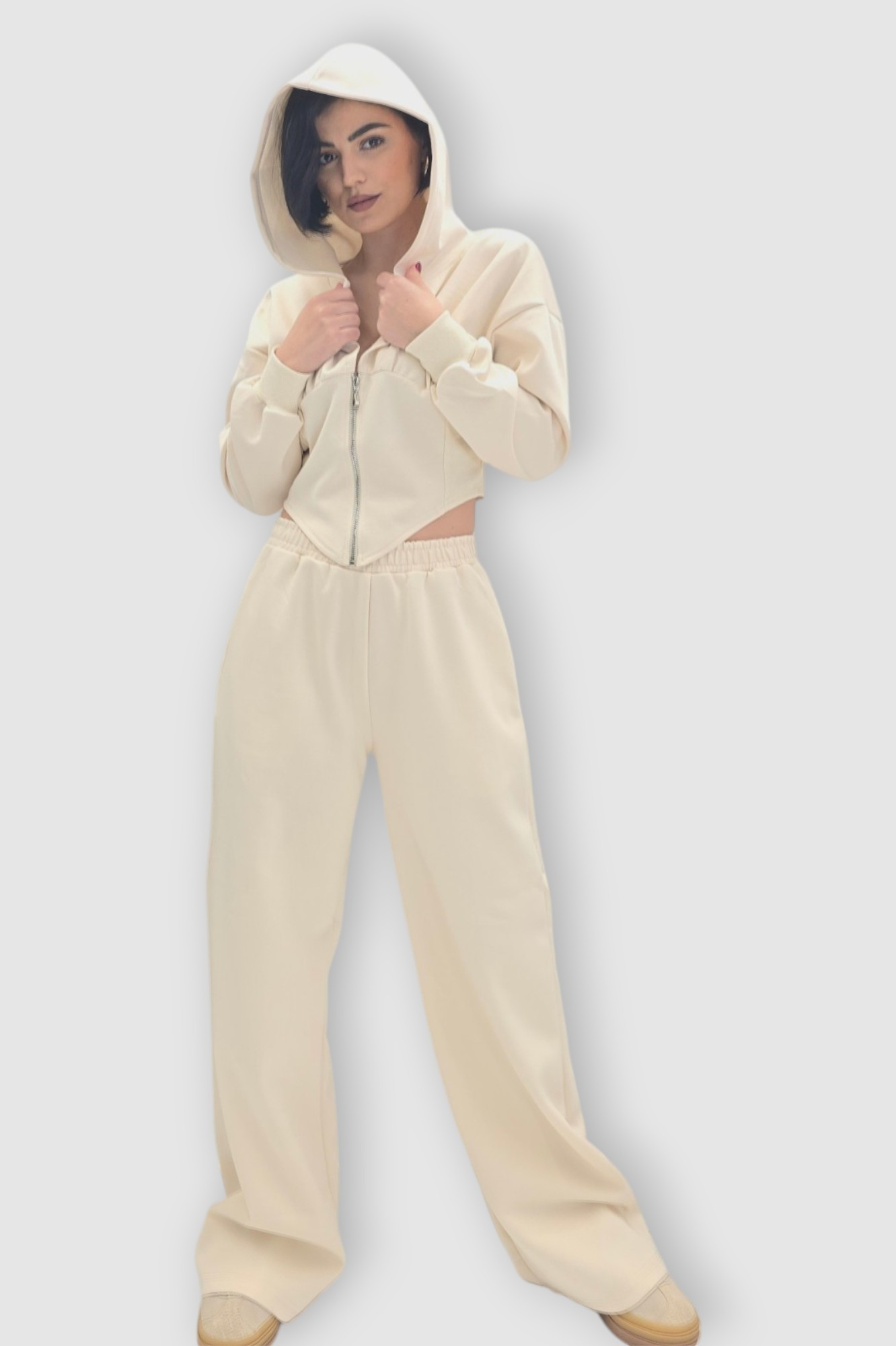 Ženska bež moderna pamučna trenirka Megan