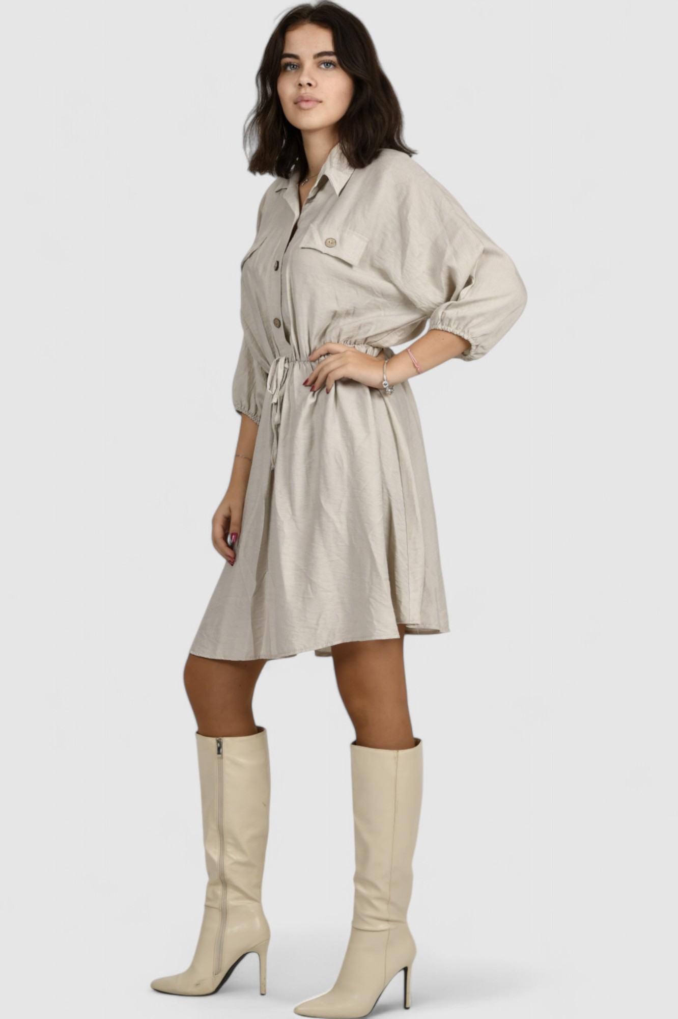 Ženska bež svakodnevna haljina Izumi