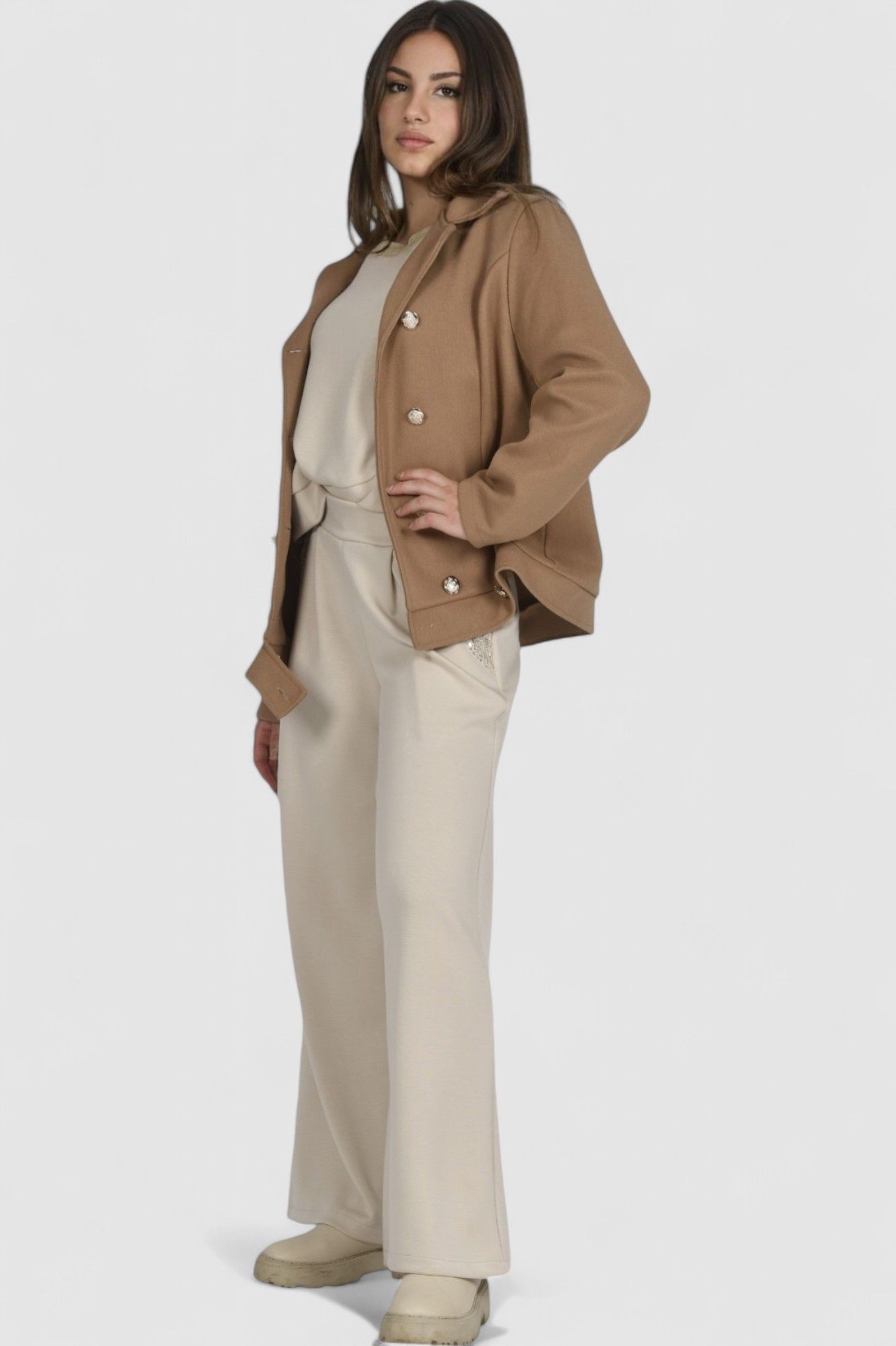 Ženski bež kratki kaput Billie