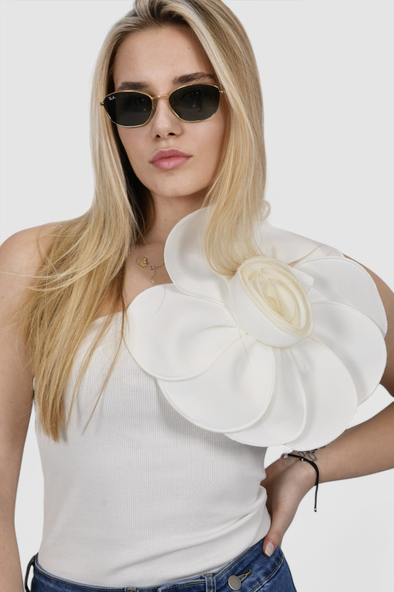 Ženski bijeli elegantni top Selina