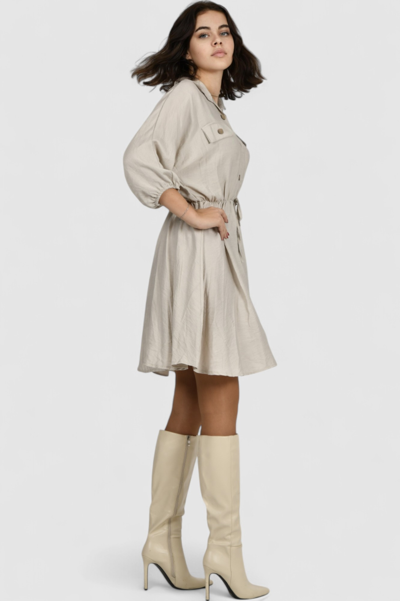 Ženska bež svakodnevna haljina Izumi