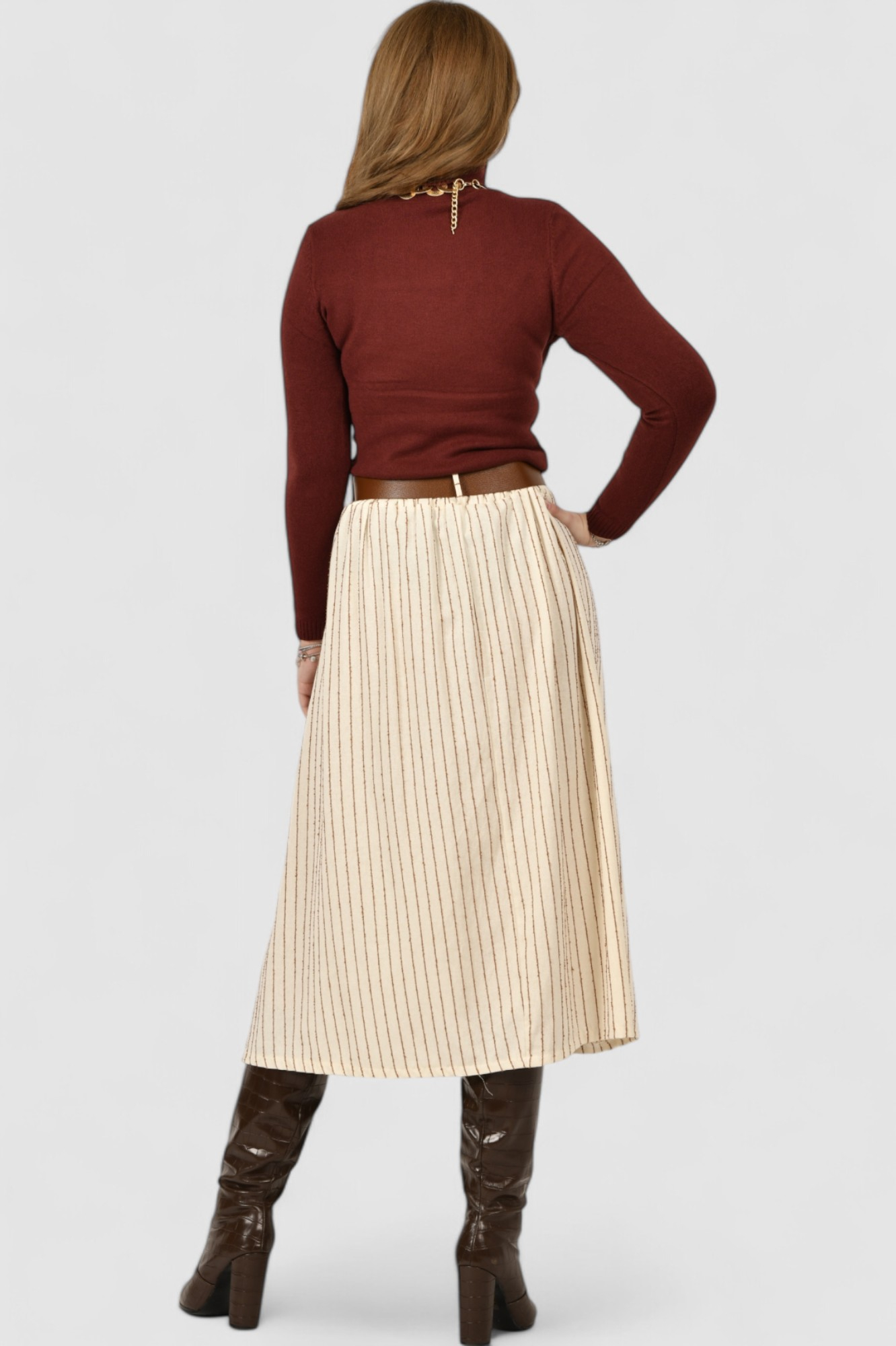 Ženska bež midi suknja Leta